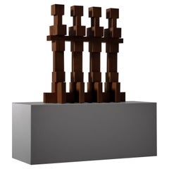 Abstract Wooden Sculpture by Willem Hussem, 1960s