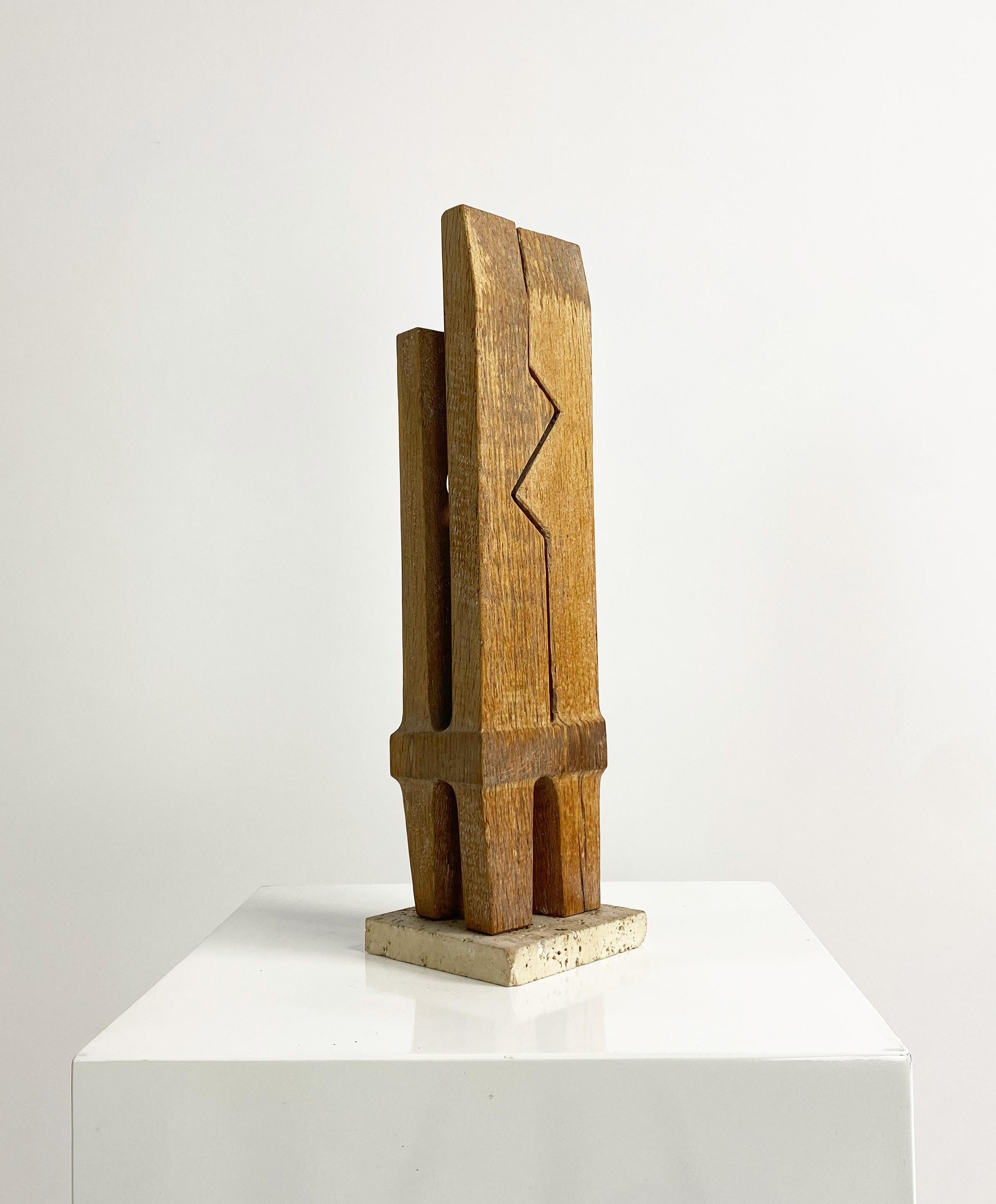 Mid-Century Modern Abstract Wooden Sculpture 'Untitled' by Ronald Pope