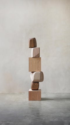 Abstract Wooden Serenity Still Stand No47 by NONO, Modern Escalona Sculpture