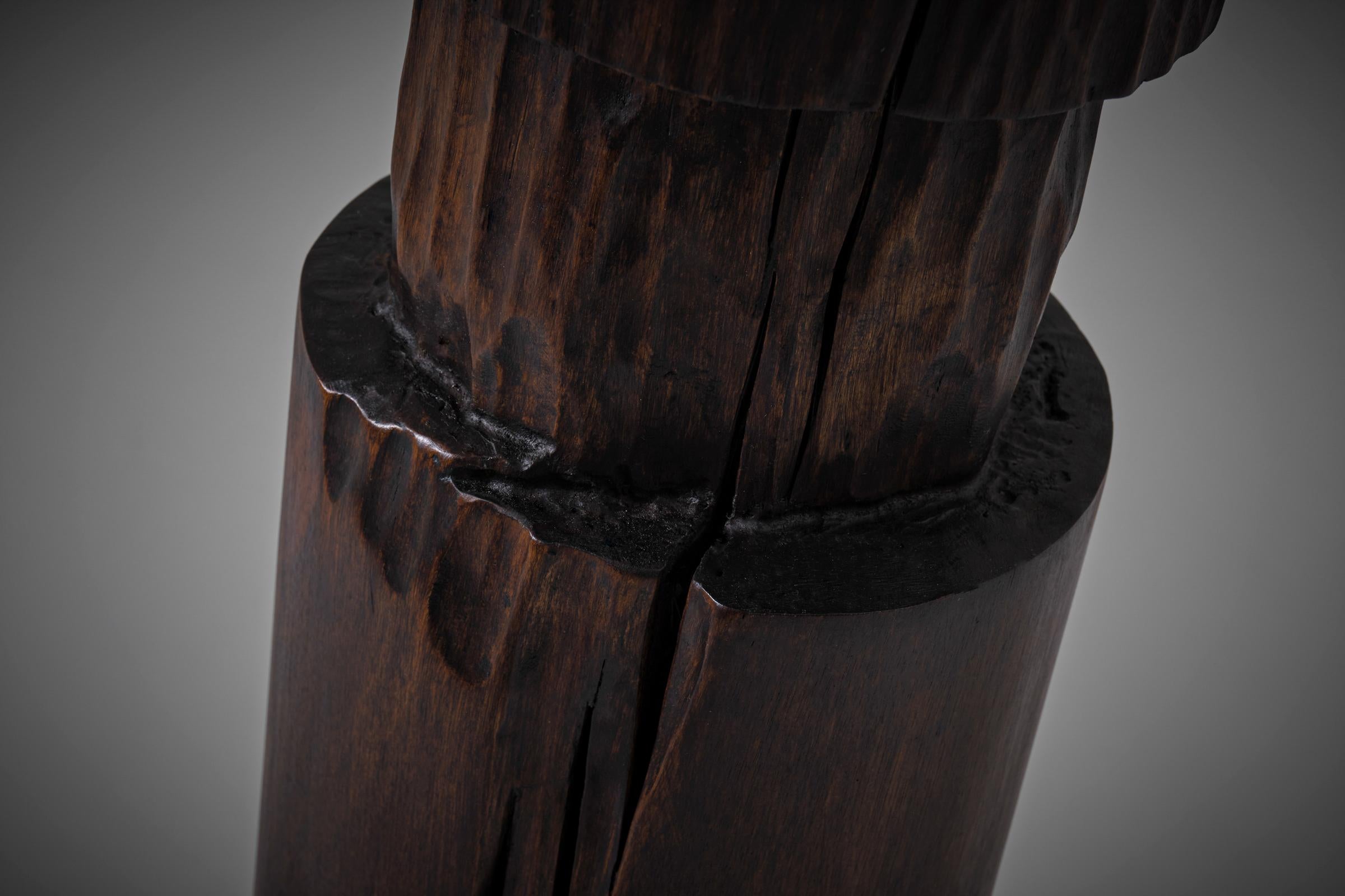 Abstract wooden Totem sculpture by Frans Nielen, 1970s For Sale 2