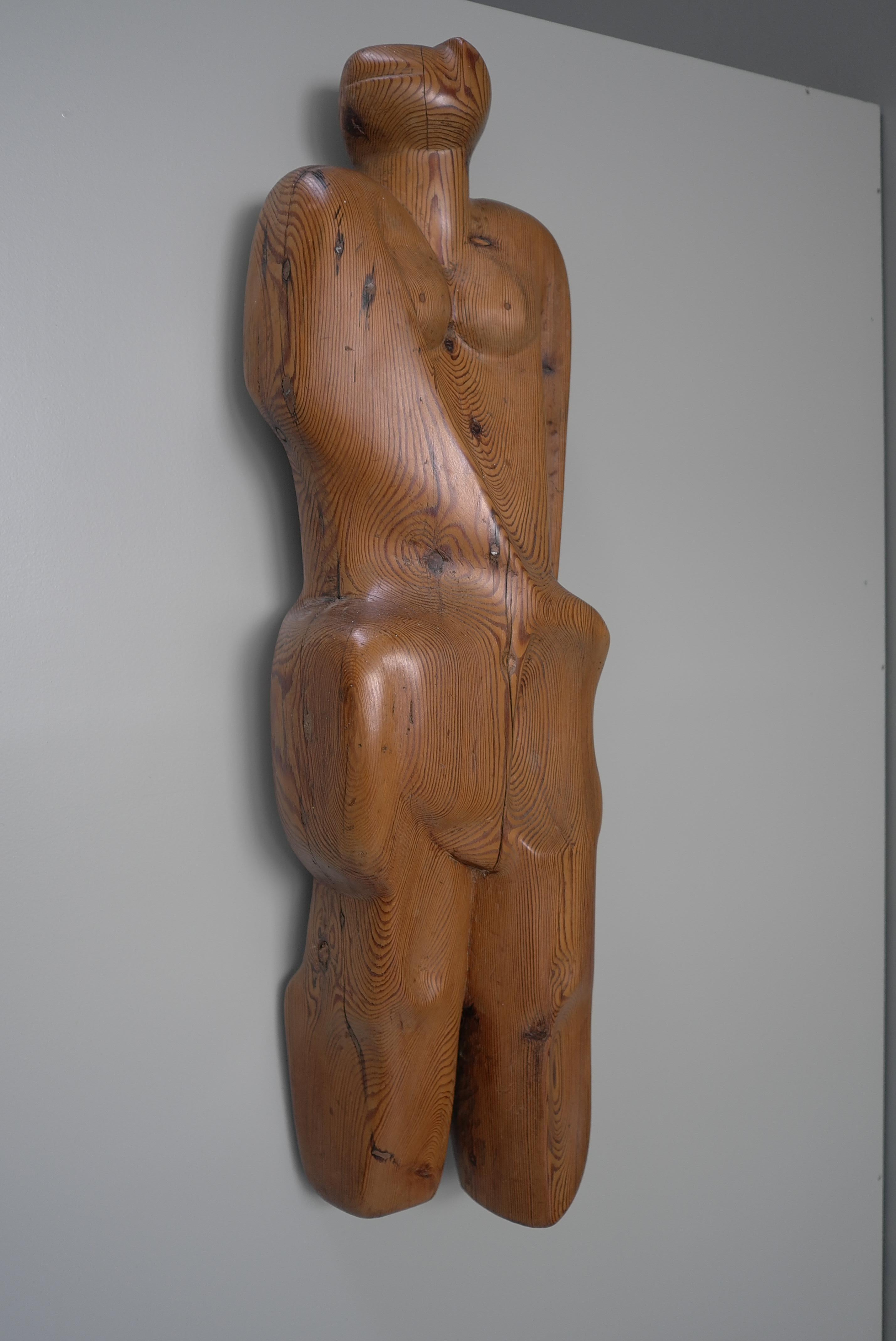 Abstract Wooden Wall Art , Women Figure by Cor Dam, Delft The Netherlands 1958 For Sale 4