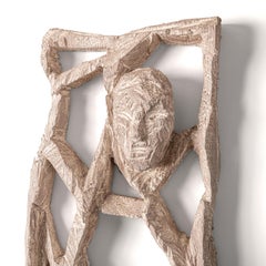 Sculpture murale abstraite en bois blanc sable de Christofer Kochs 2018