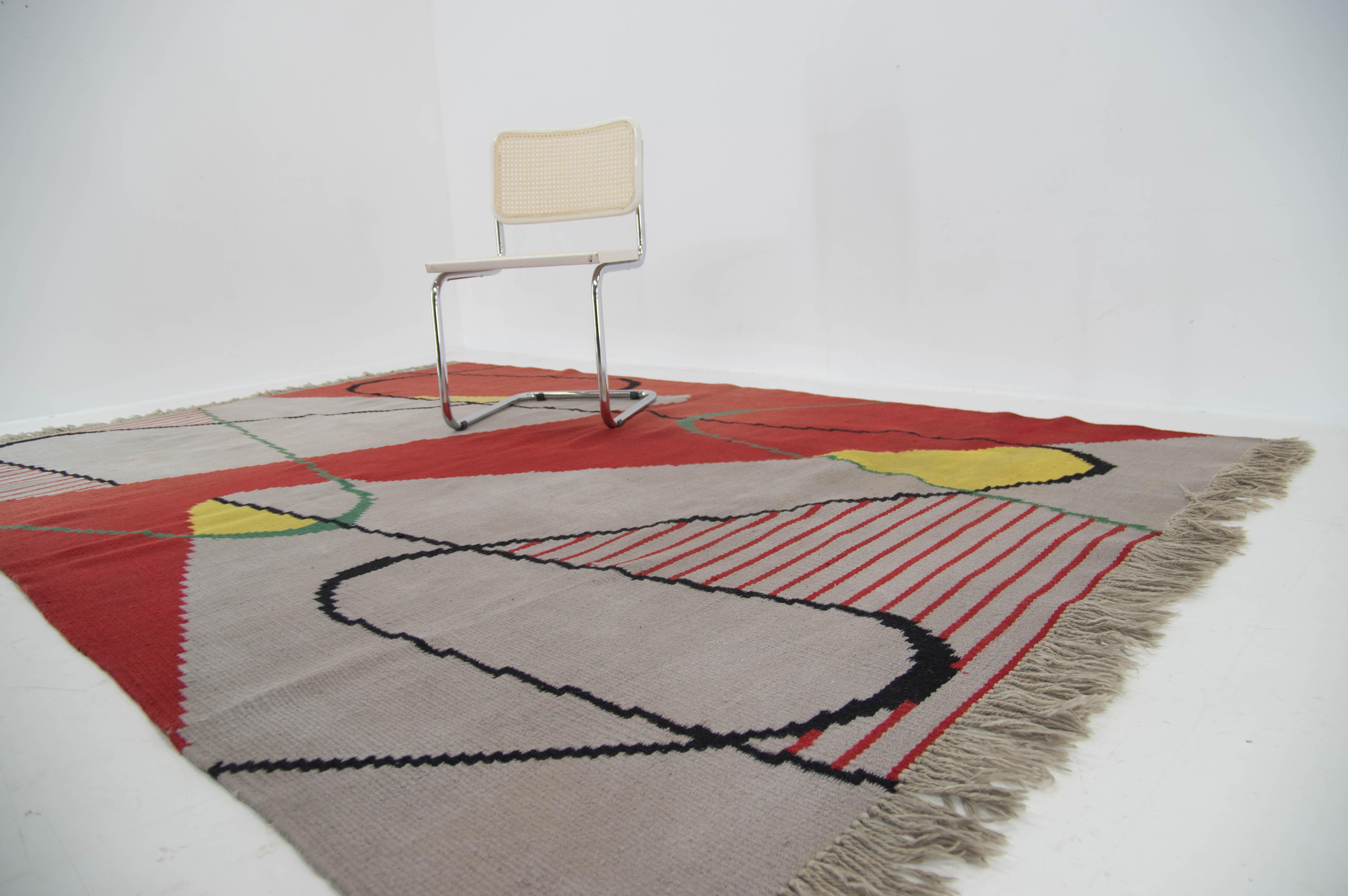 Abstract Wool Carpet, Czechoslovakia, 1950s For Sale 6