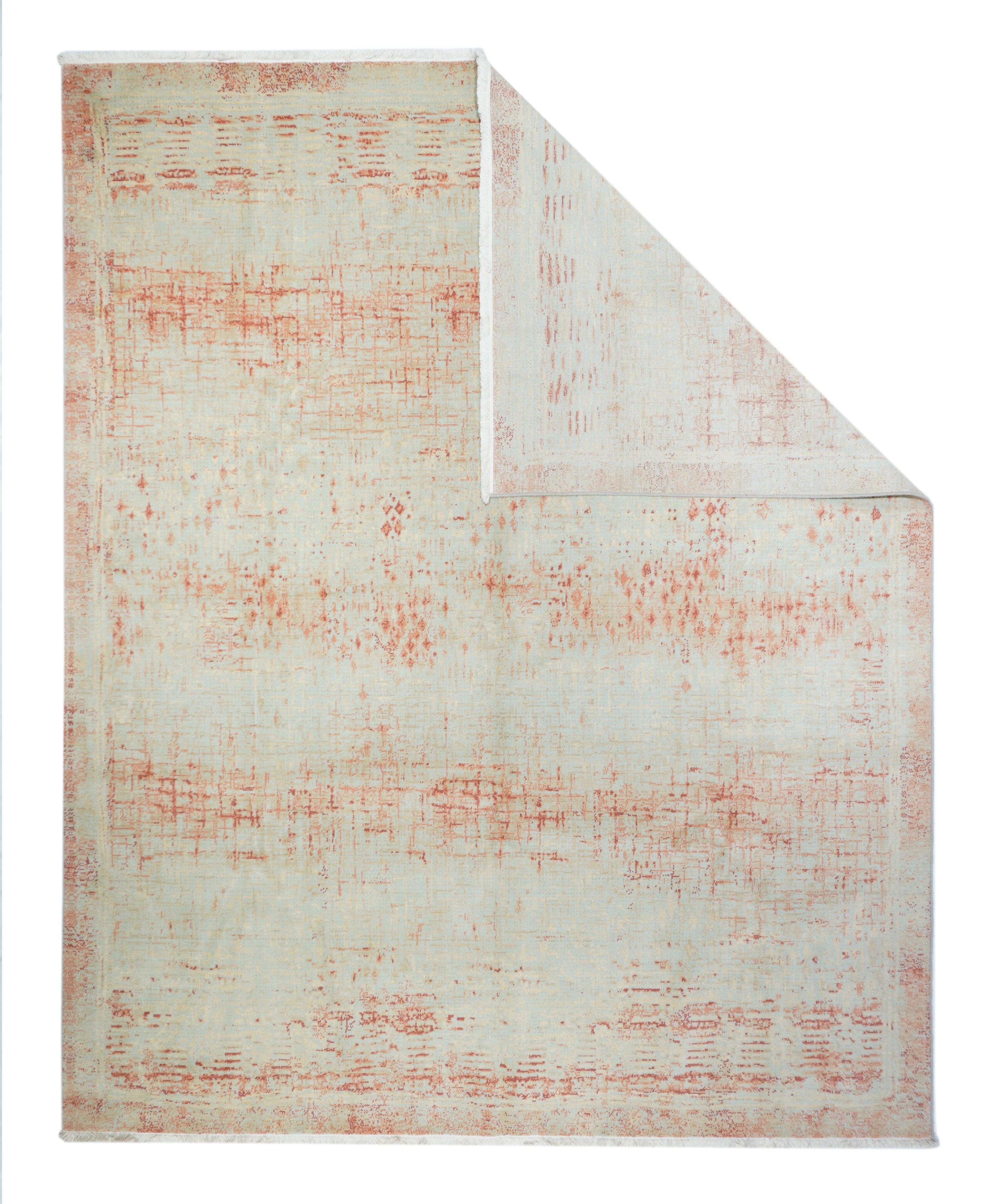 Tapis de laine abstrait 8' x 10'.