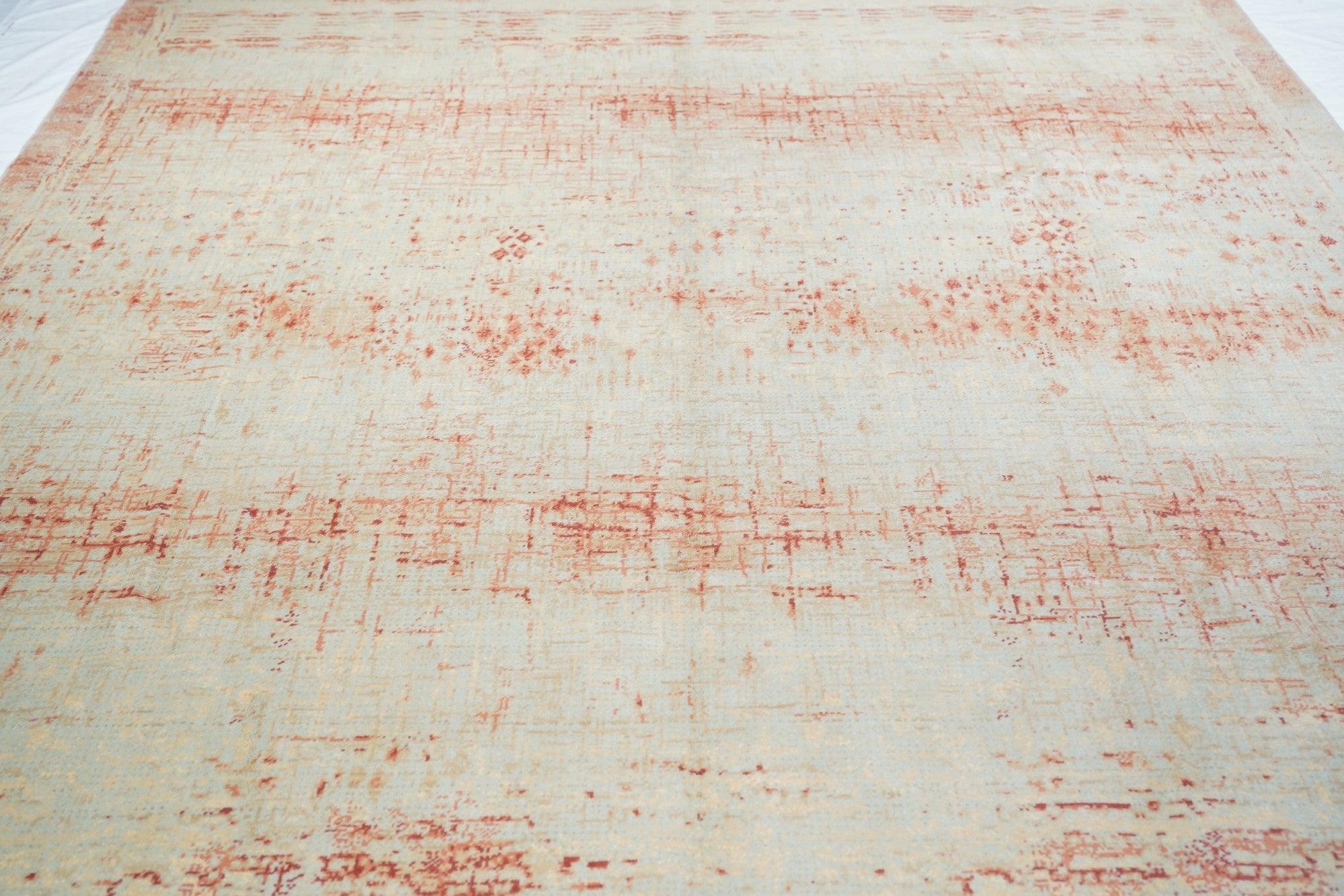 Laine Tapis abstrait en laine 8' x 10' en vente