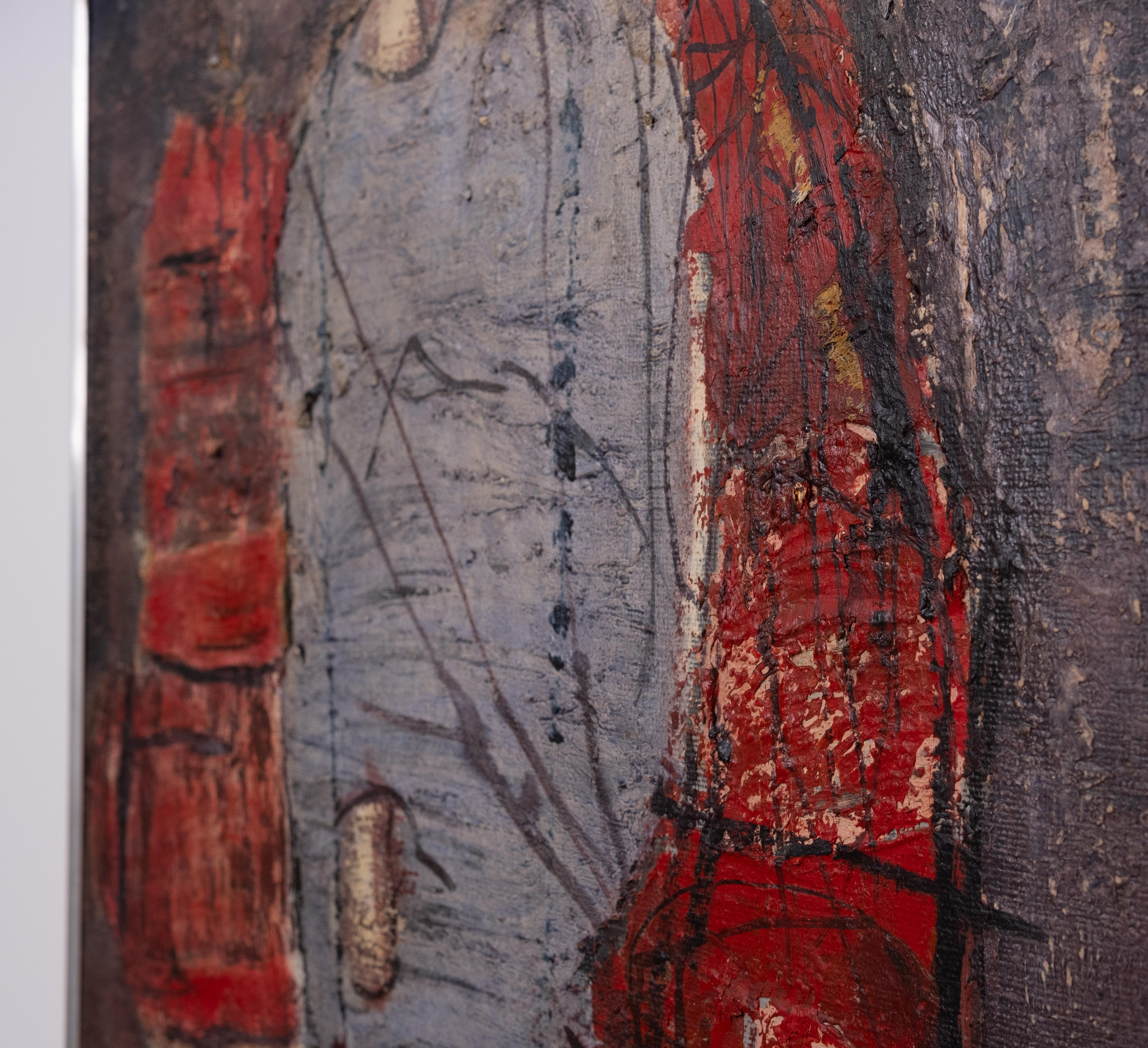 Beautiful Abstract work .Painted by the Dutch artist Fred van de Walle  
in 1965. Unique Original work . Signed and dated . small crack .see photos.
Fred van de Walle born 1940 is a monumental designer, filmmaker, painter and graphic artist. His