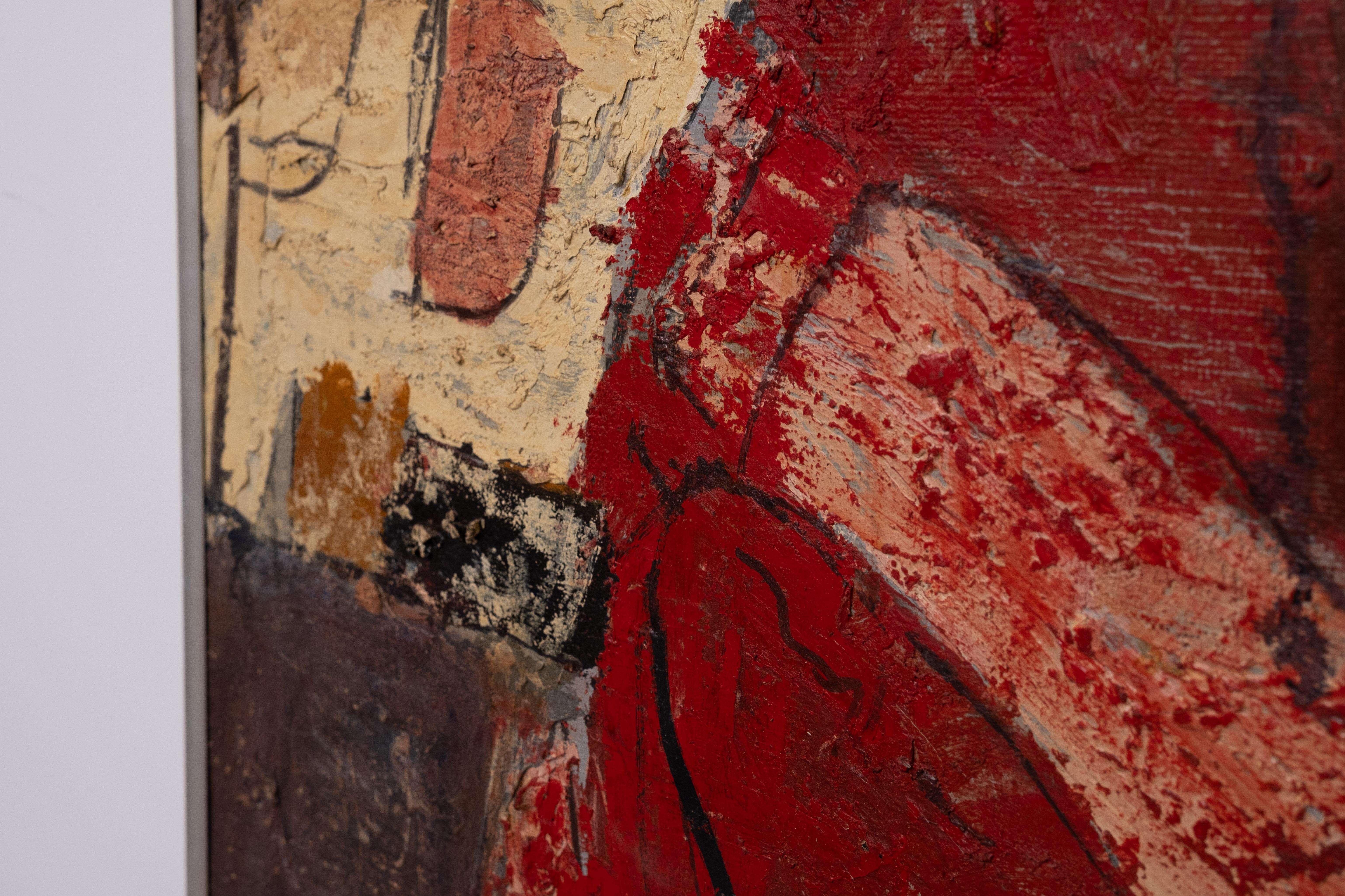 Mid-20th Century Abstract work  Fred van de Walle Oil on Canvas 1965  Holland For Sale