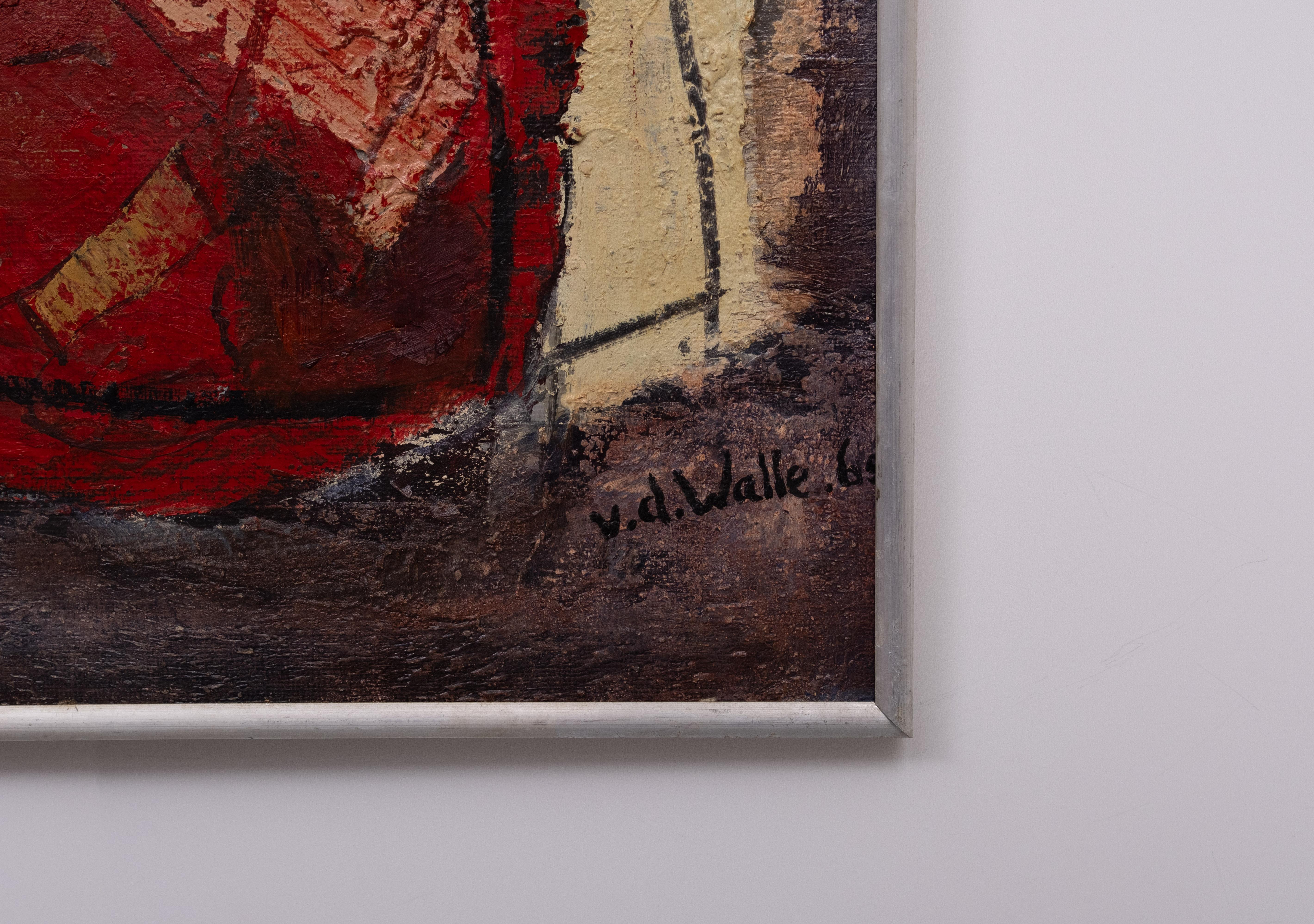 Abstract work  Fred van de Walle Oil on Canvas 1965  Holland For Sale 1