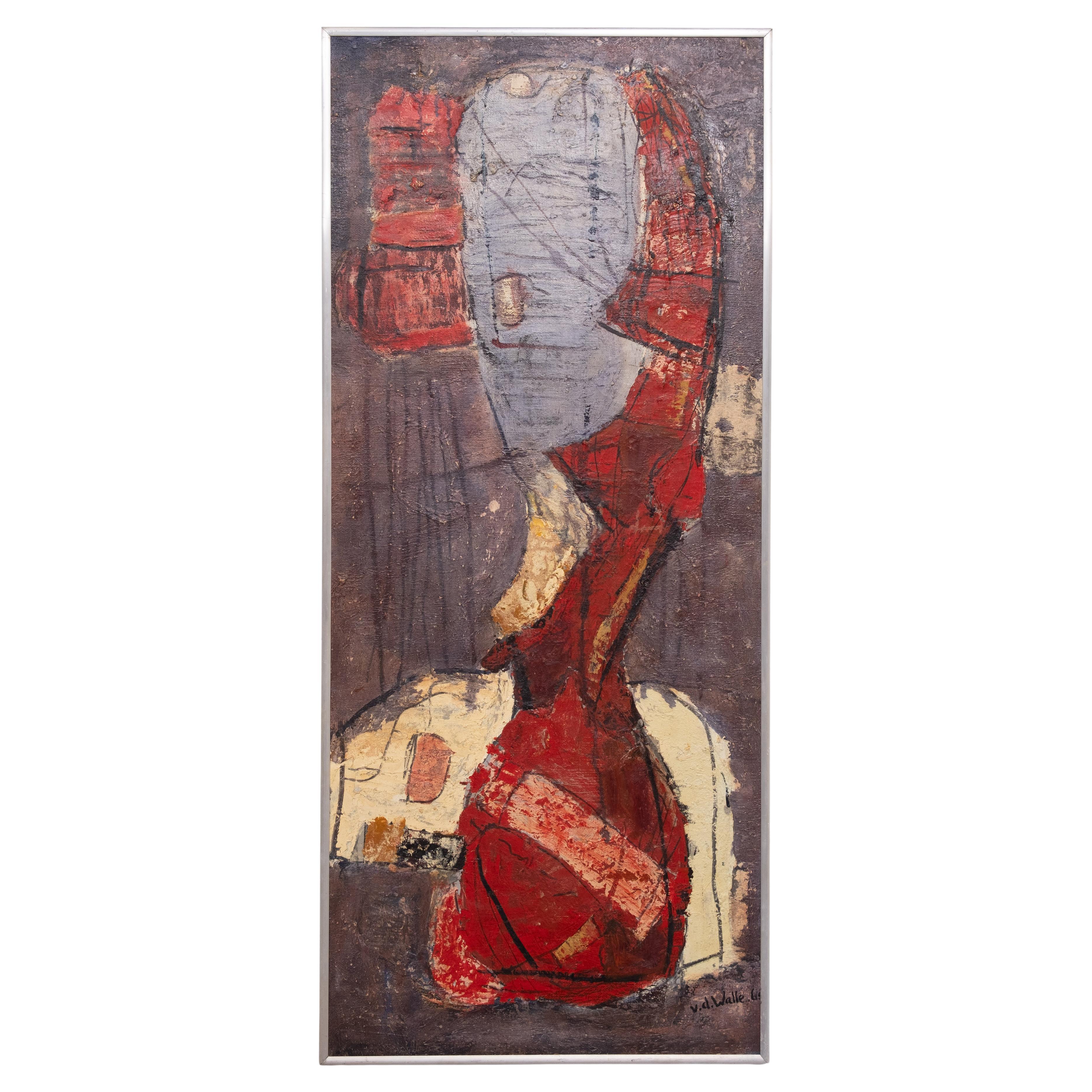 Abstract work  Fred van de Walle Oil on Canvas 1965  Holland