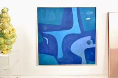 Opera astratta su tela di Dan Constant, c1980