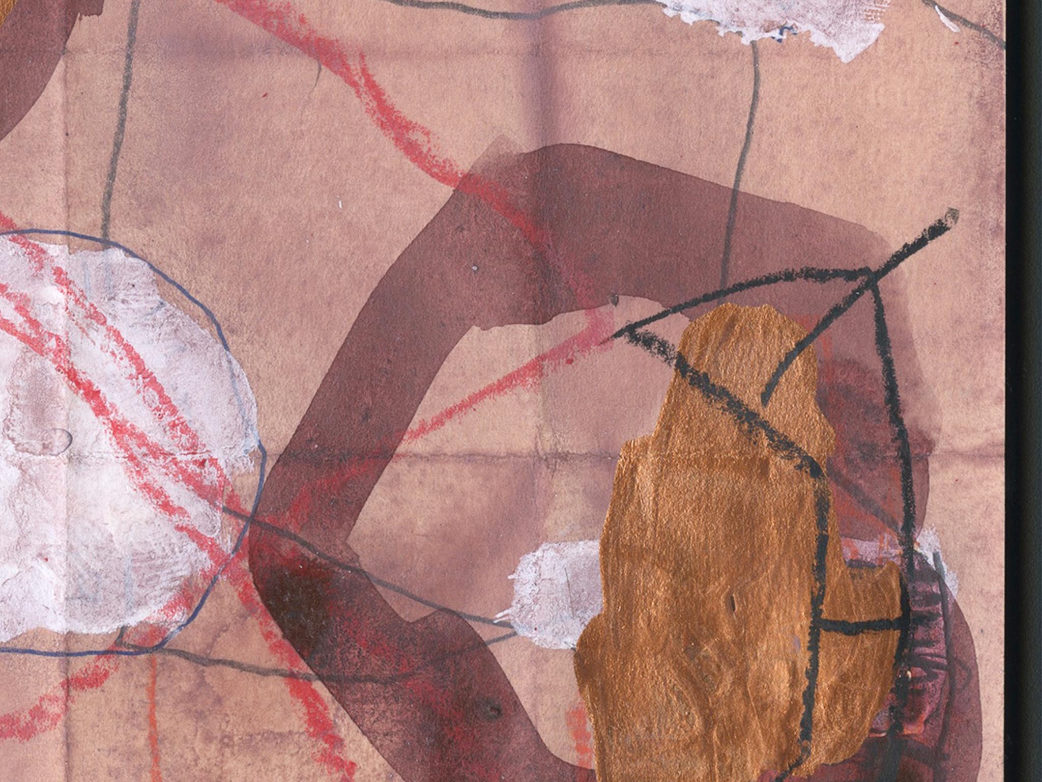 Hand-Painted Abstract Work on Paper by M. P. Landis, from Warehouse Drawing Series For Sale