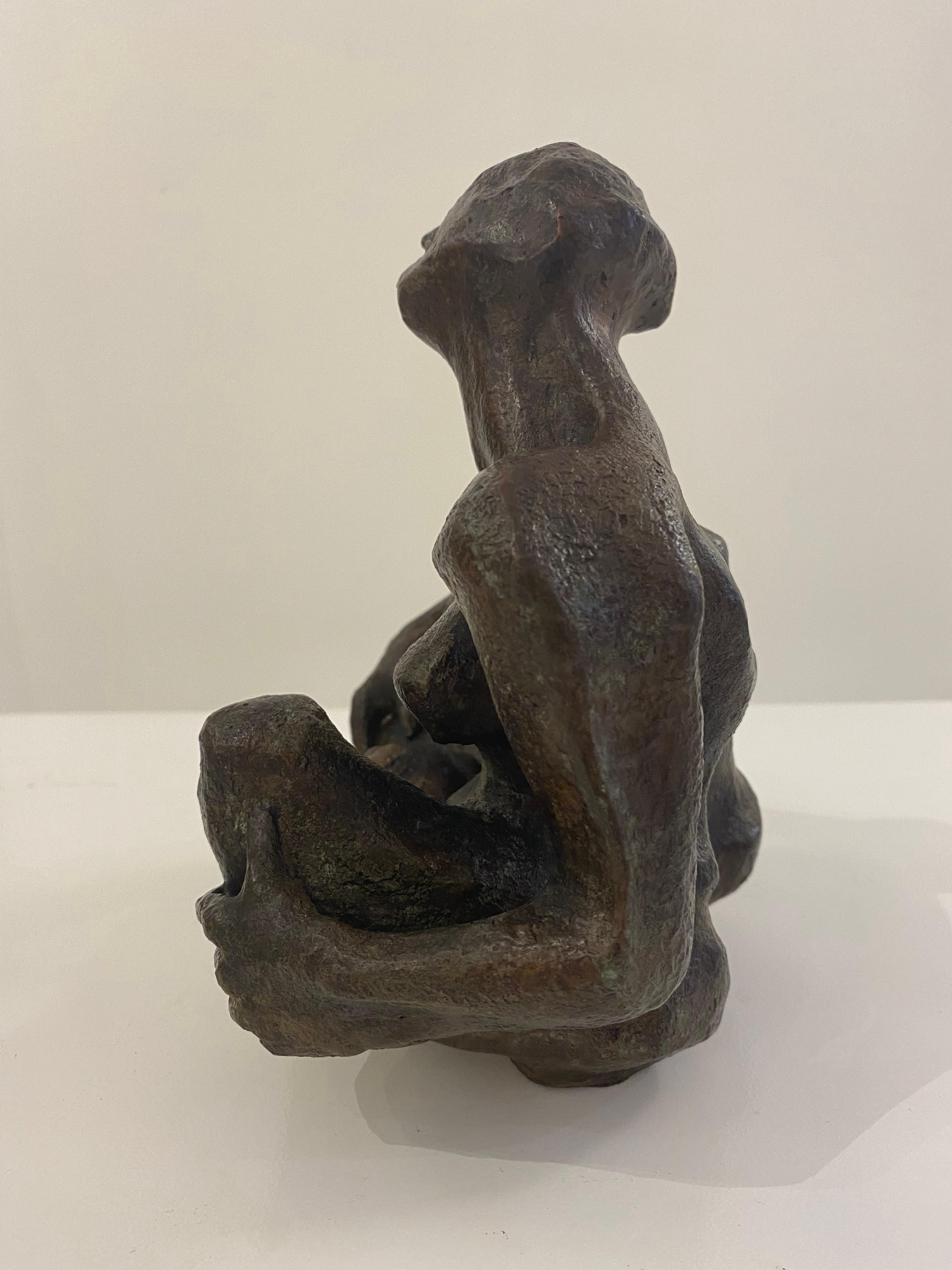 Abstracted Seated Female Bronze by Barbara Beretich 1
