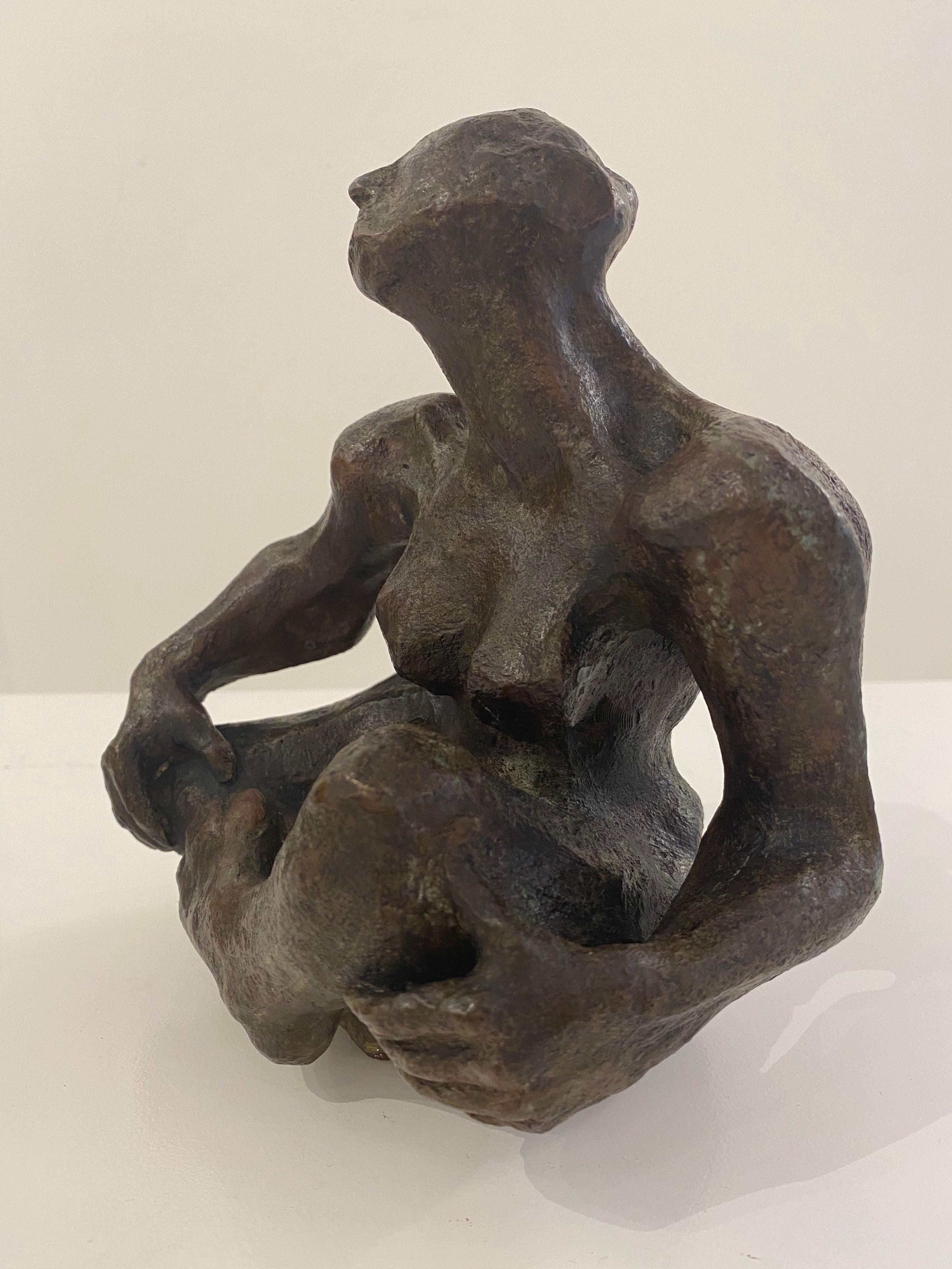 Abstracted Seated Female Bronze by Barbara Beretich 2