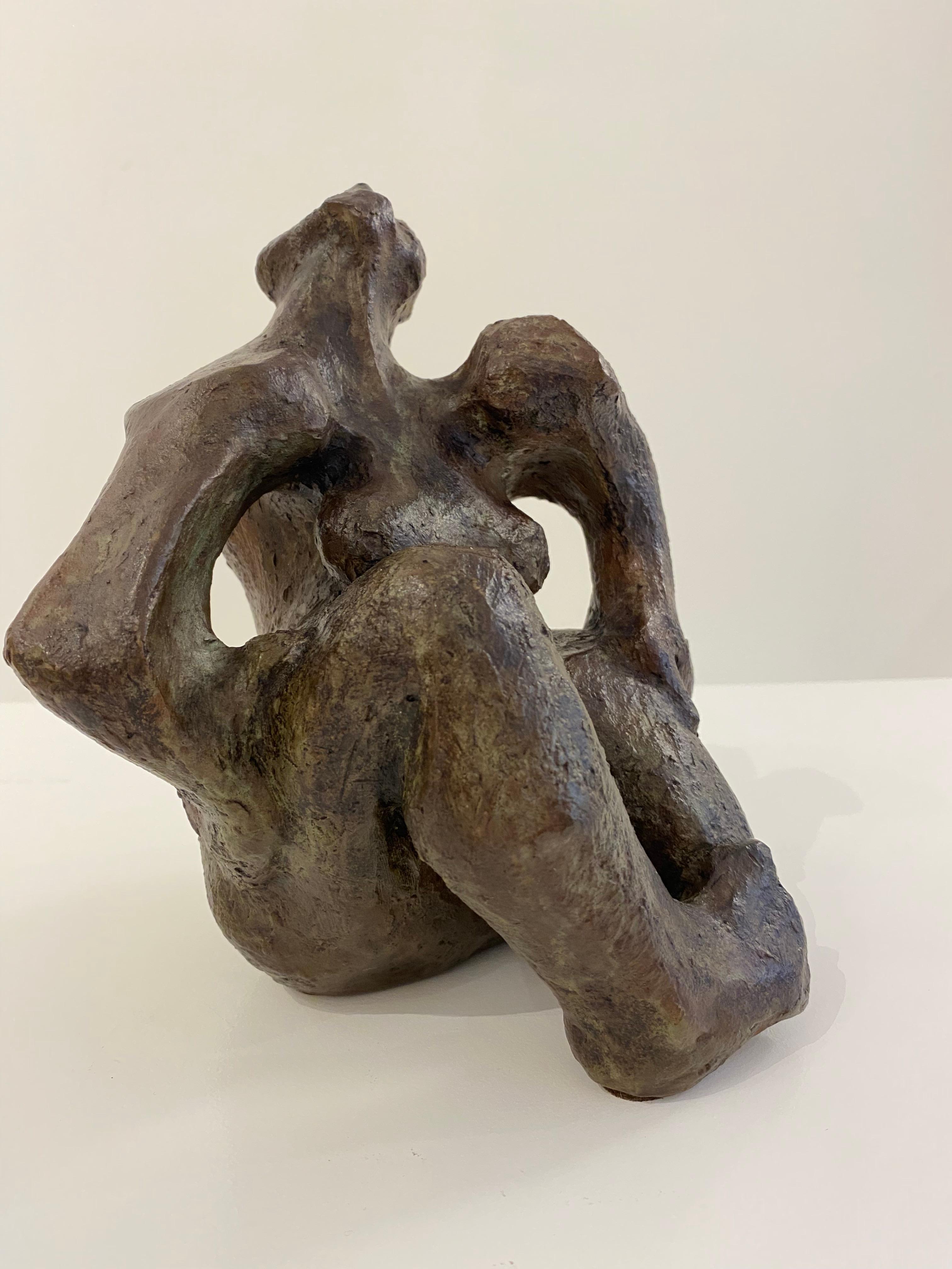 Abstracted Seated Female in Bronze by Barbara Beretich 3