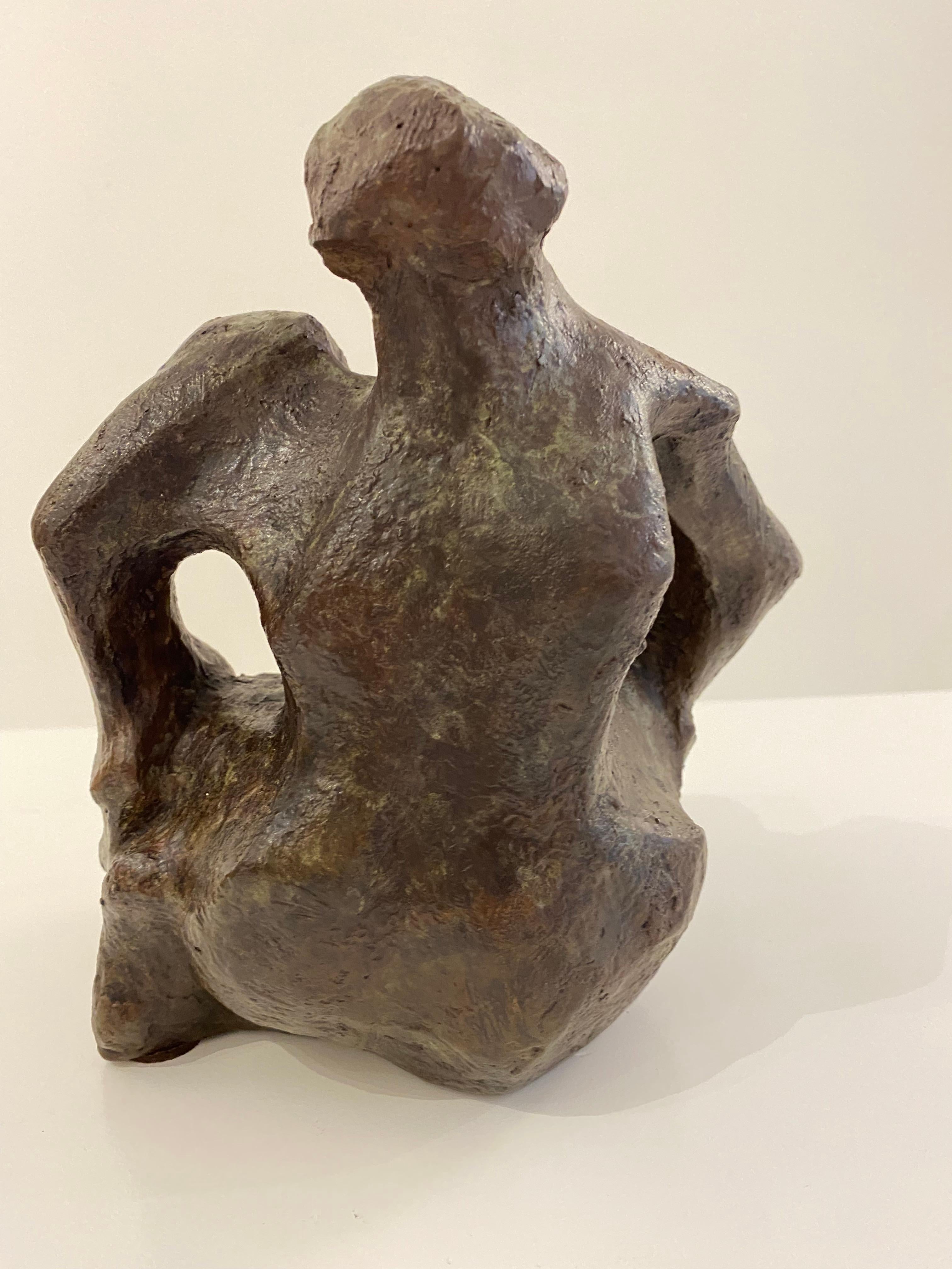 Abstracted Seated Female in Bronze by Barbara Beretich In Good Condition In Palm Desert, CA
