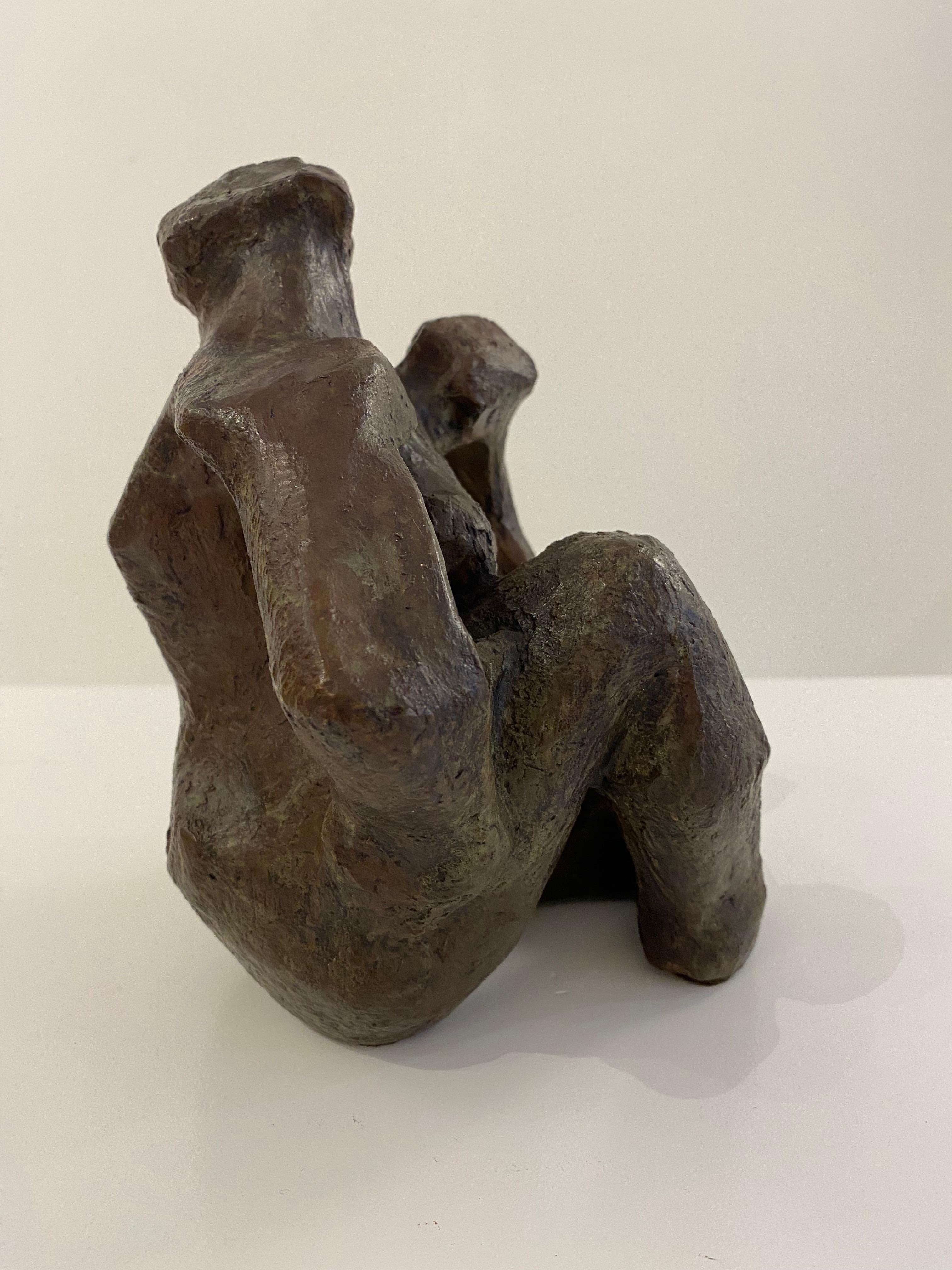 Abstracted Seated Female in Bronze by Barbara Beretich 2