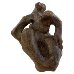 Abstracted Seated Female in Bronze by Barbara Beretich