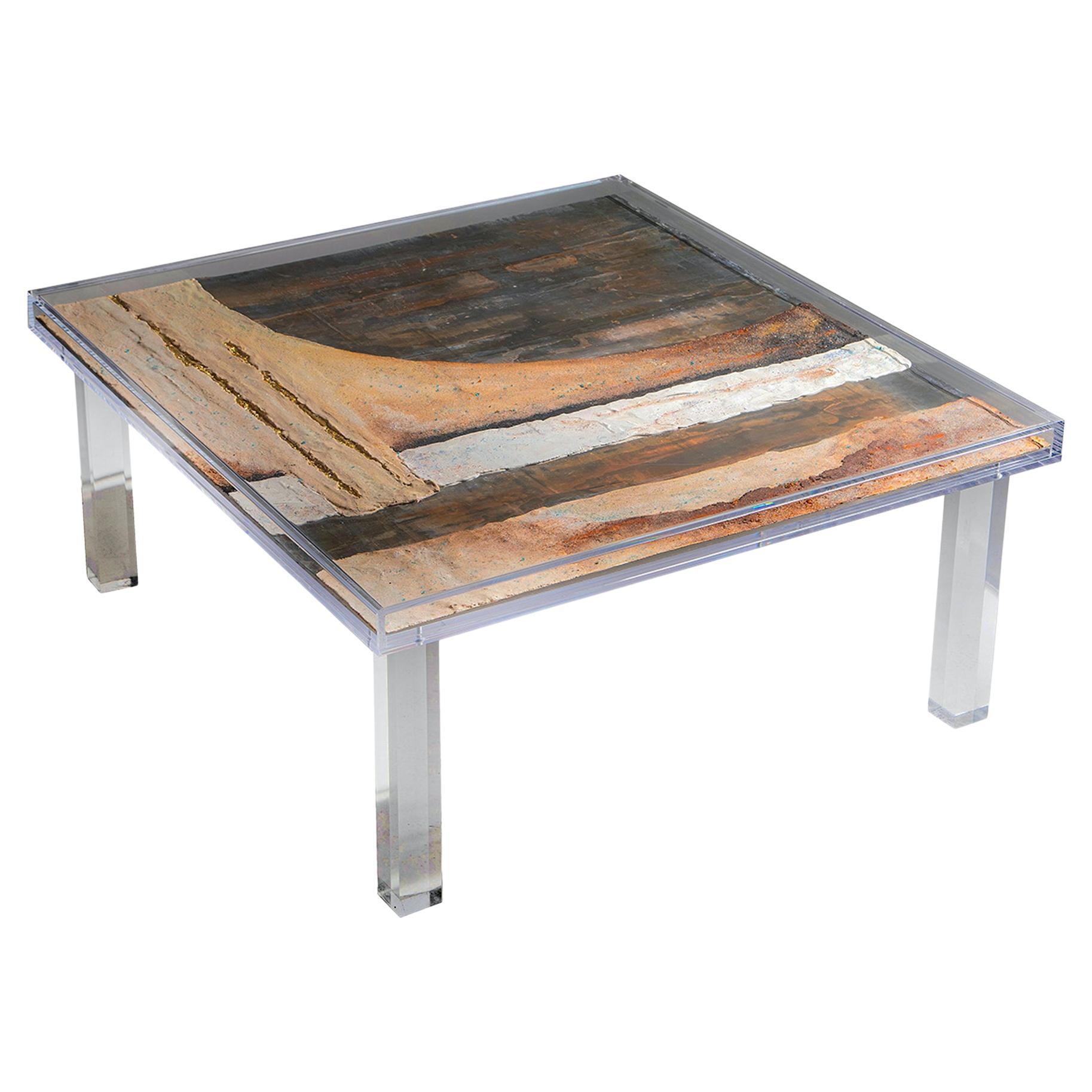 Table basse « Abstraction n°1 » en plexiglas