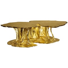 Abstraction 2, Gold Low Table, Origins Project, 2017, Unique Piece