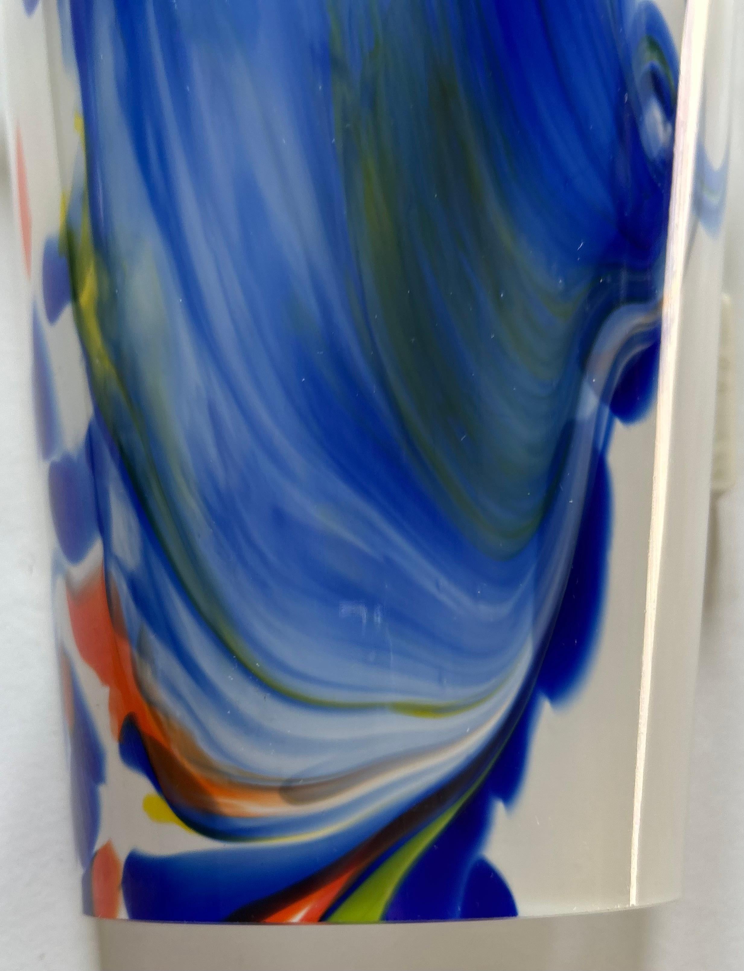 Italian Abstraction, Artistic Murano Glass Opalina Wall Sconce, 1980's For Sale