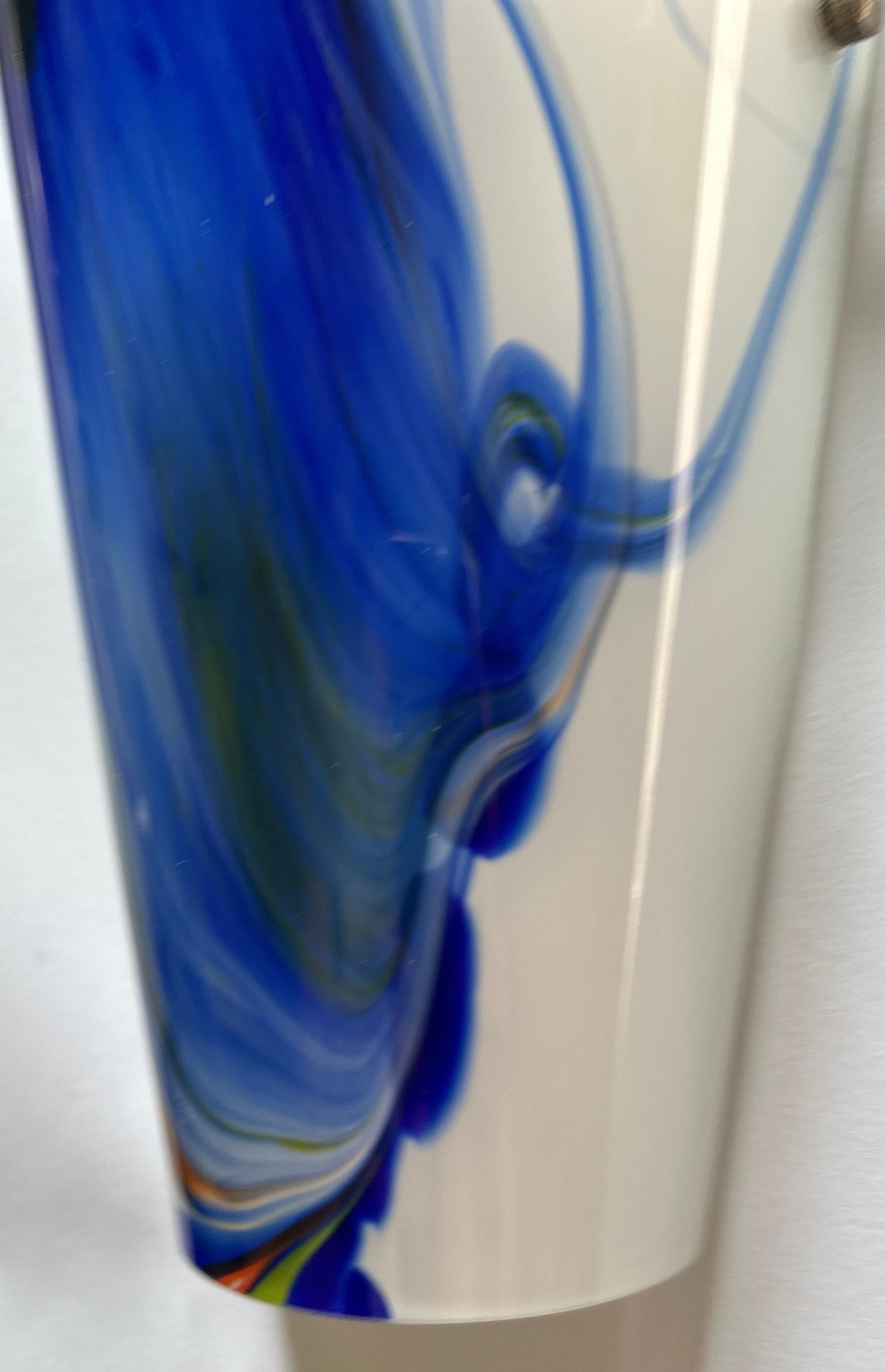 Abstraction, Artistic Murano Glass Opalina Wall Sconce, 1980's In Good Condition For Sale In Budapest, HU