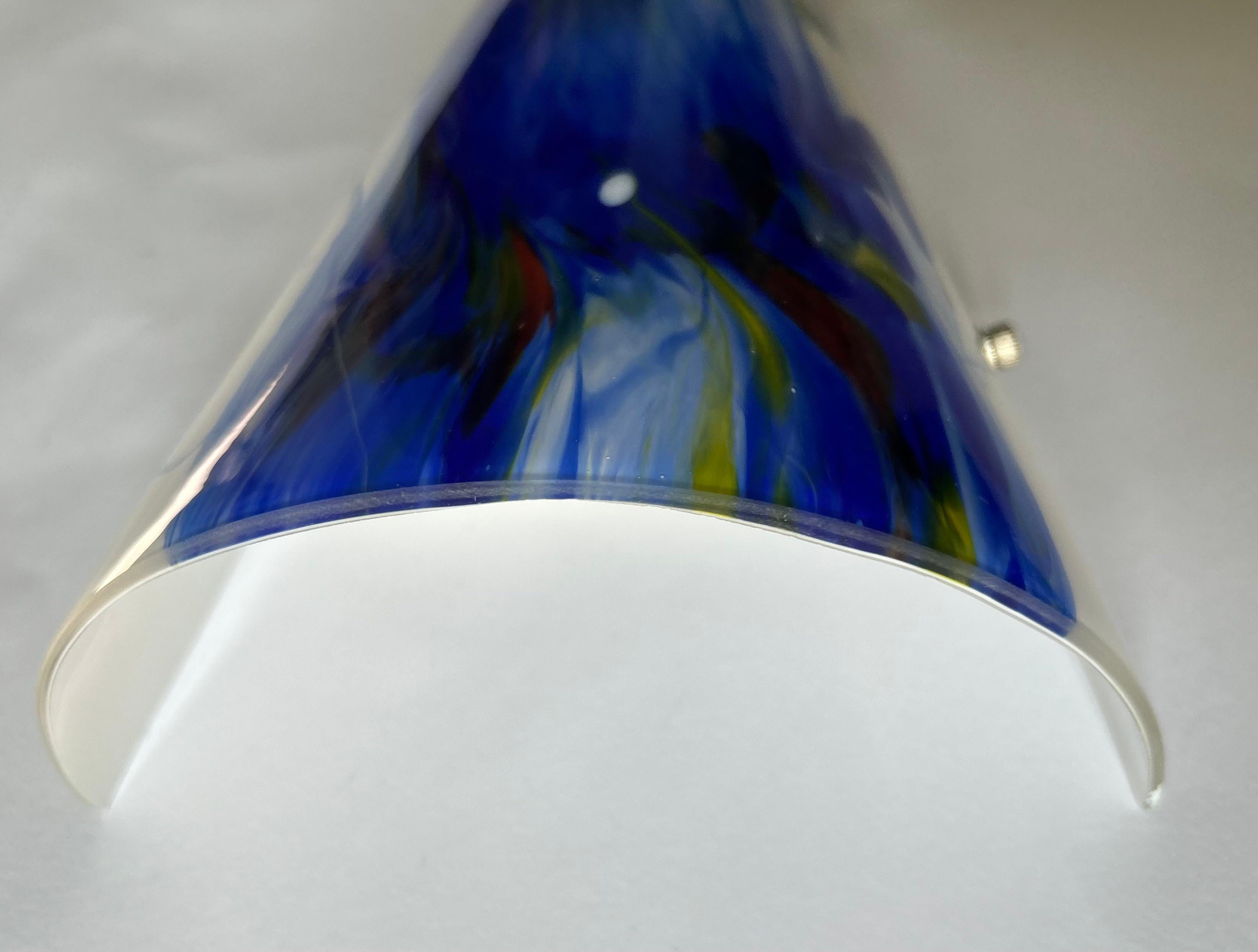 Abstraction, Artistic Murano Glass Opalina Wall Sconce, 1980's For Sale 1