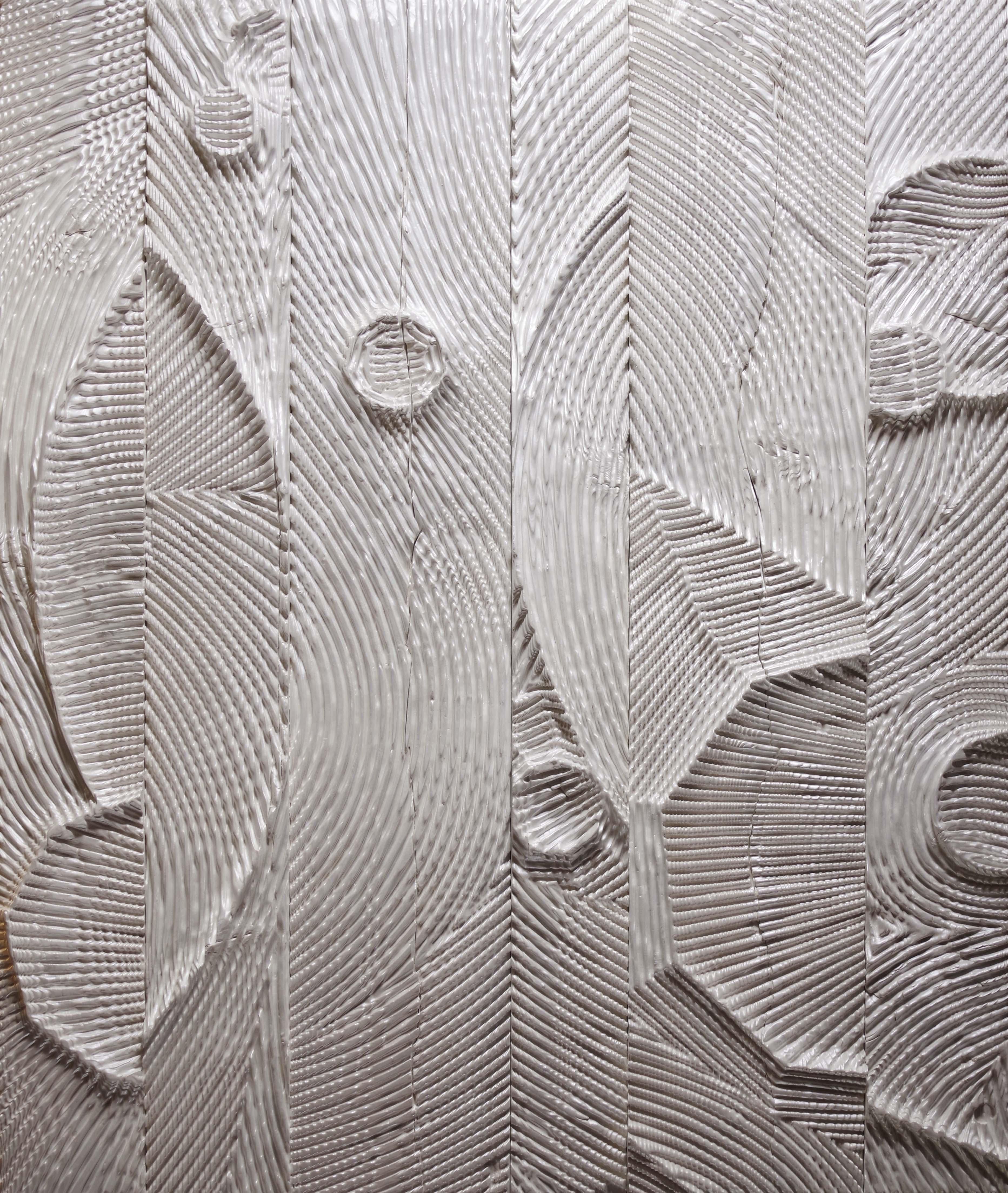 Sculpted Wood Panel Abstraction by Etienne Moyat France 2022 France