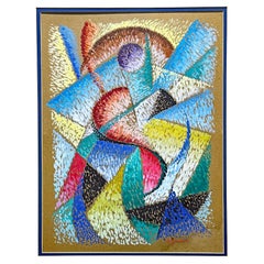 "Abstracción en azul, rojo y amarillo", Pintura Divisionista, attr. Severini