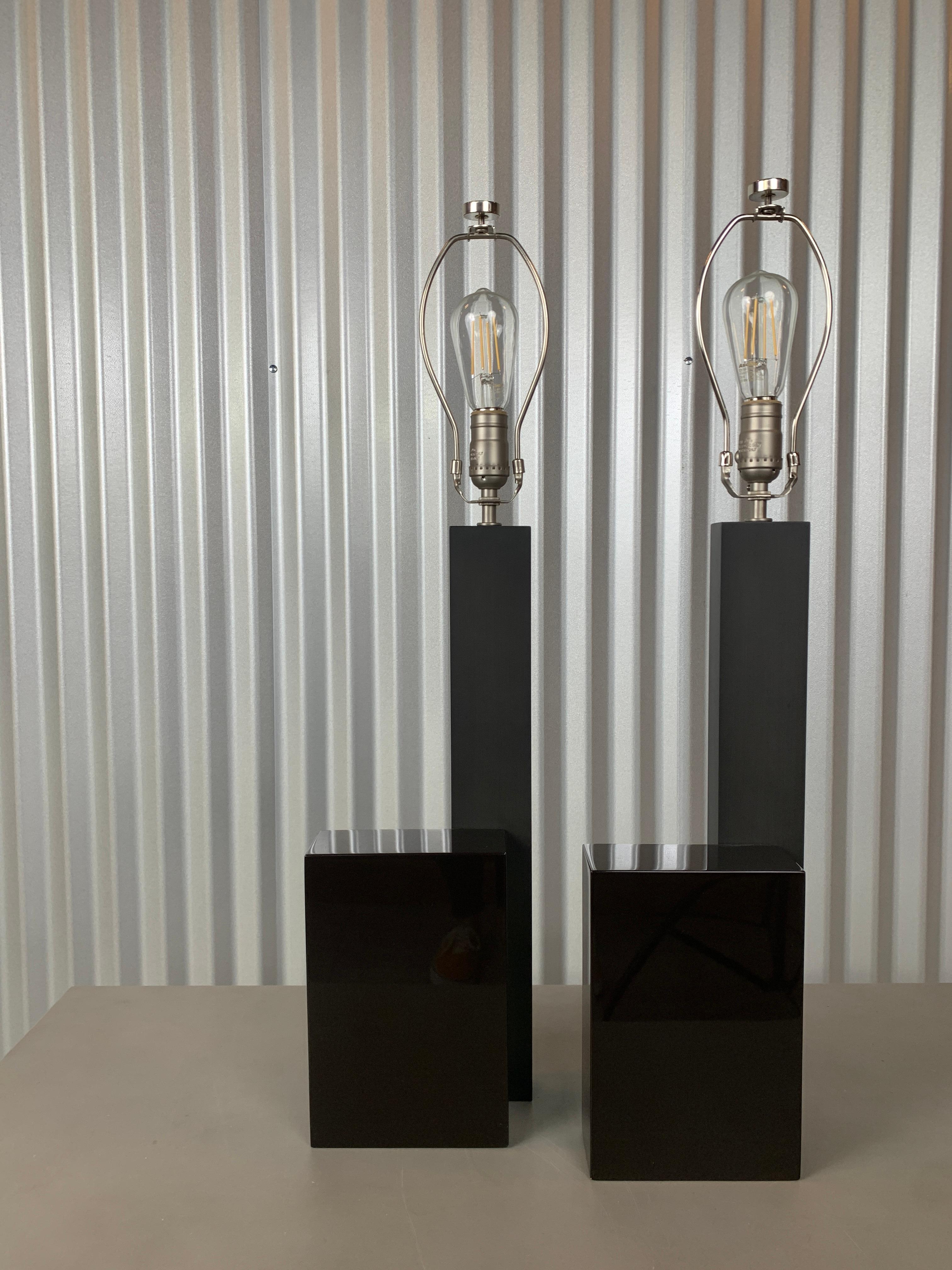 Abstraction Table Lamps by Herve Langais (Pair)  In Excellent Condition For Sale In Danville, CA