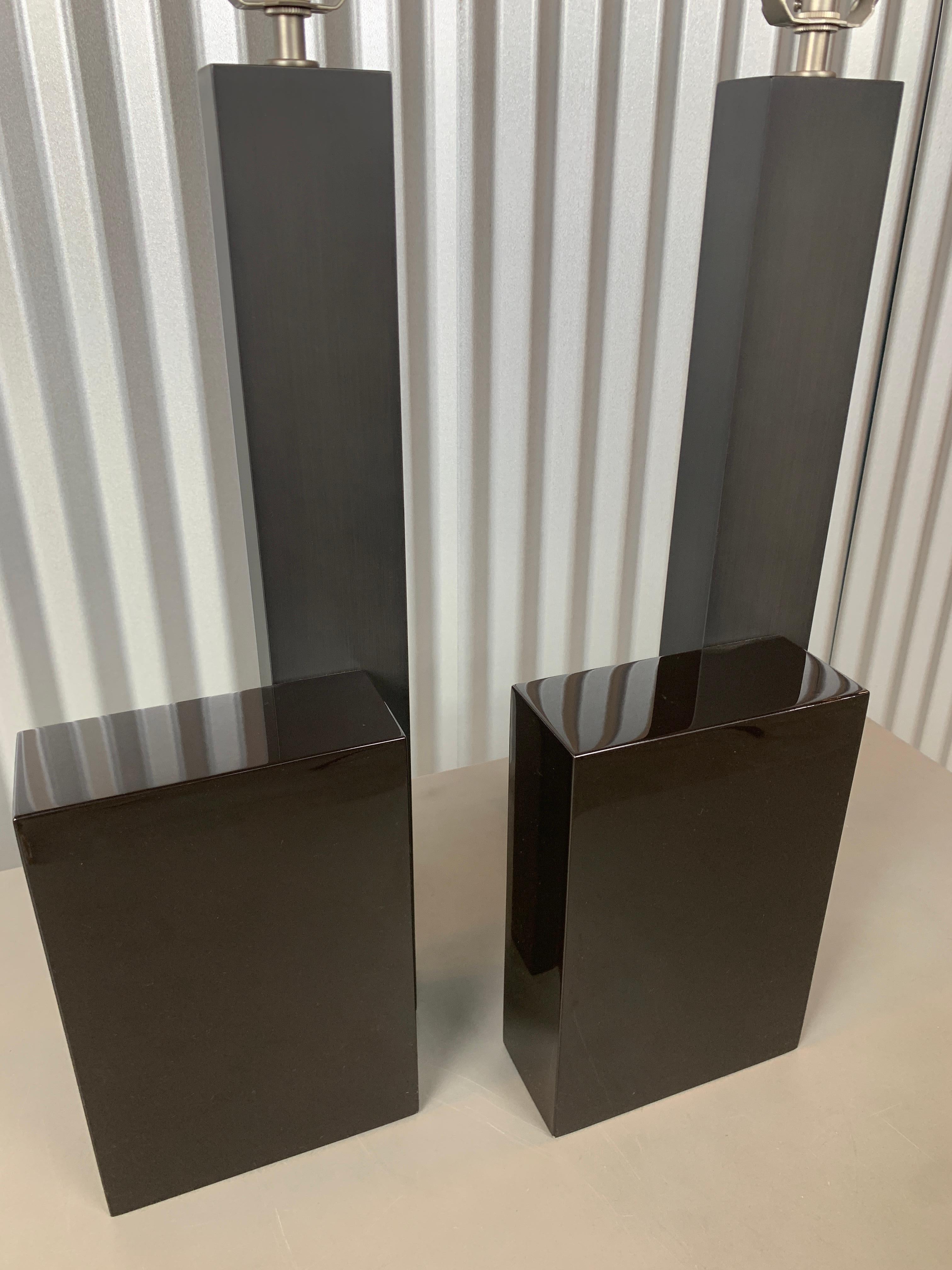 Contemporary Abstraction Table Lamps by Herve Langais (Pair)  For Sale
