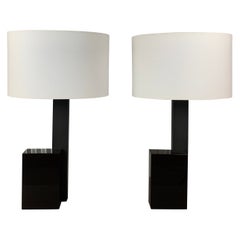Abstraction Table Lamps by Herve Langais (Pair)