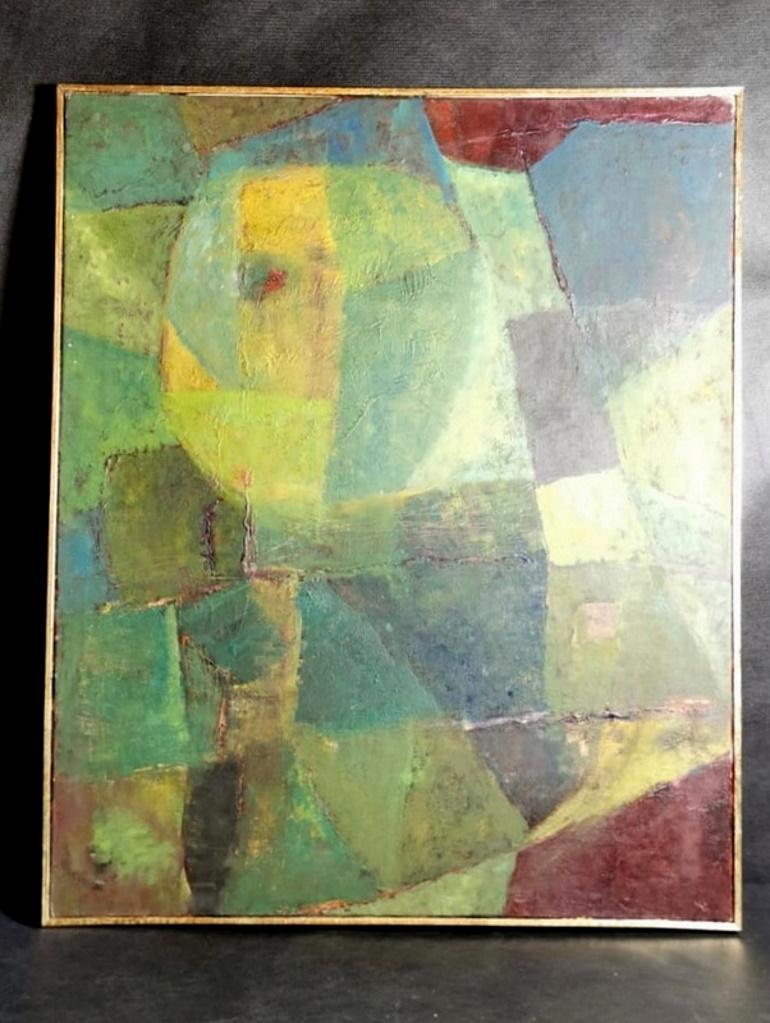 Abstractism Geometric Style Painting Oil on Canvas, France For Sale 5