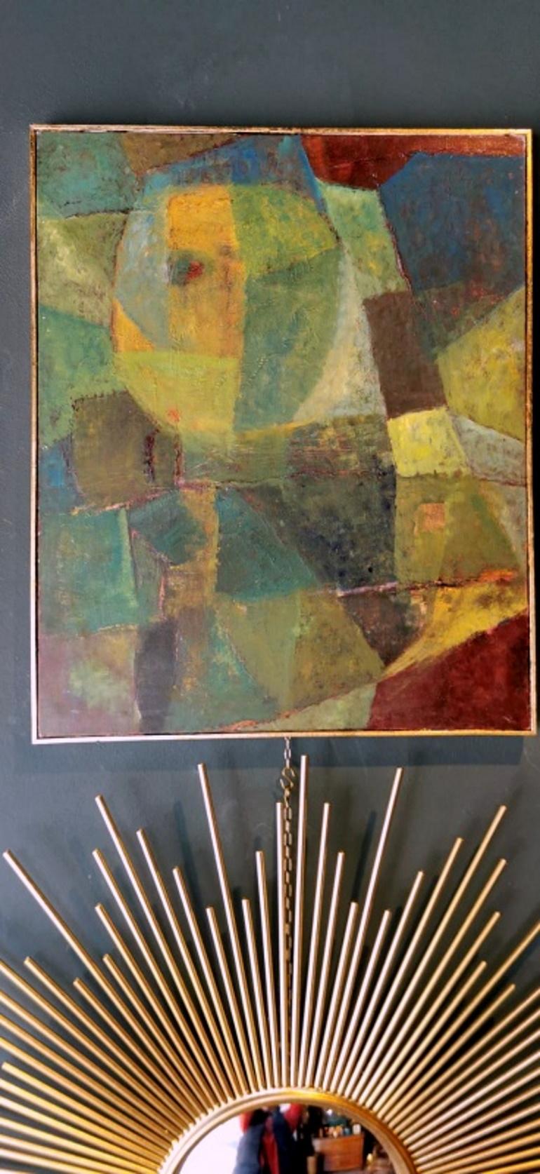 Abstractism Geometric Style Painting Oil on Canvas, France For Sale 6