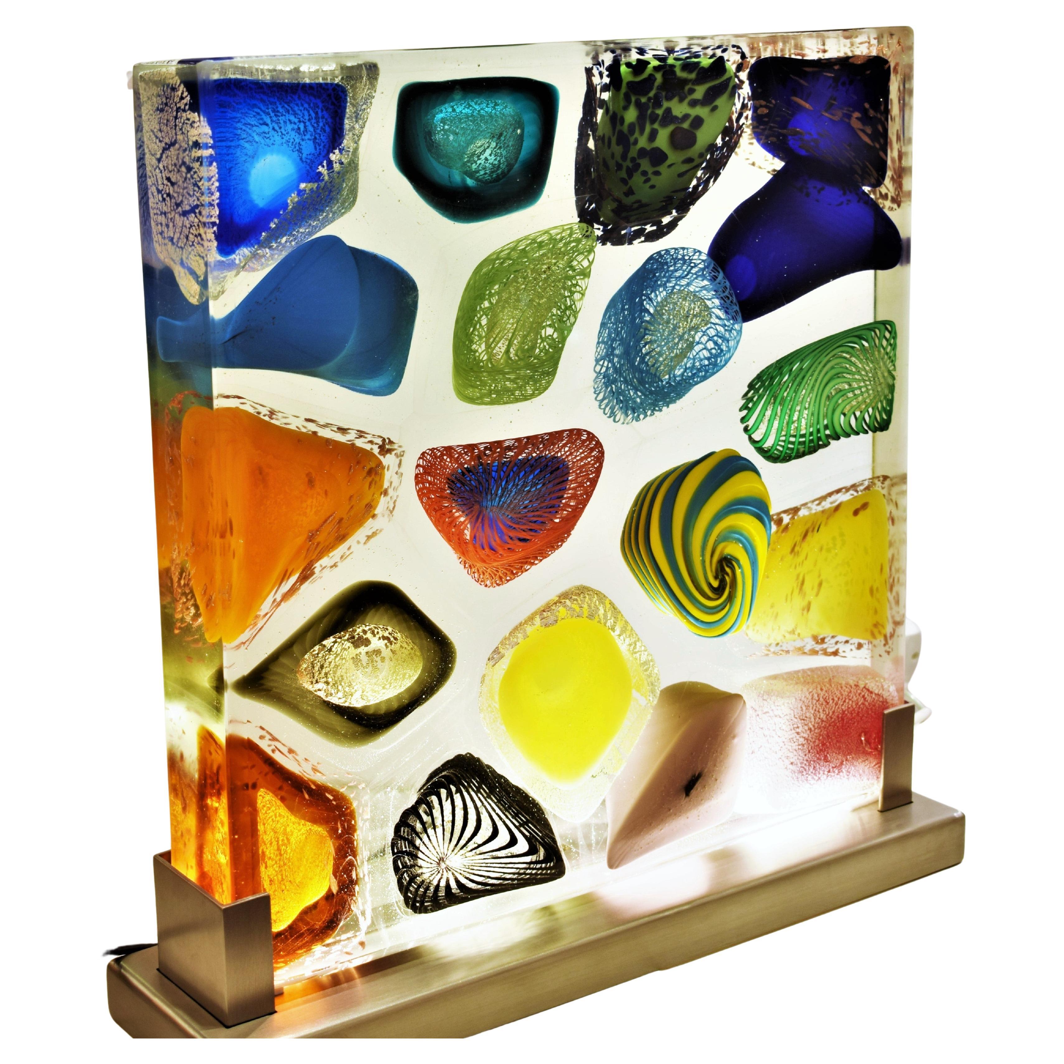 Abstracts Sculptures Lighting Monolith Murano Glass For Sale