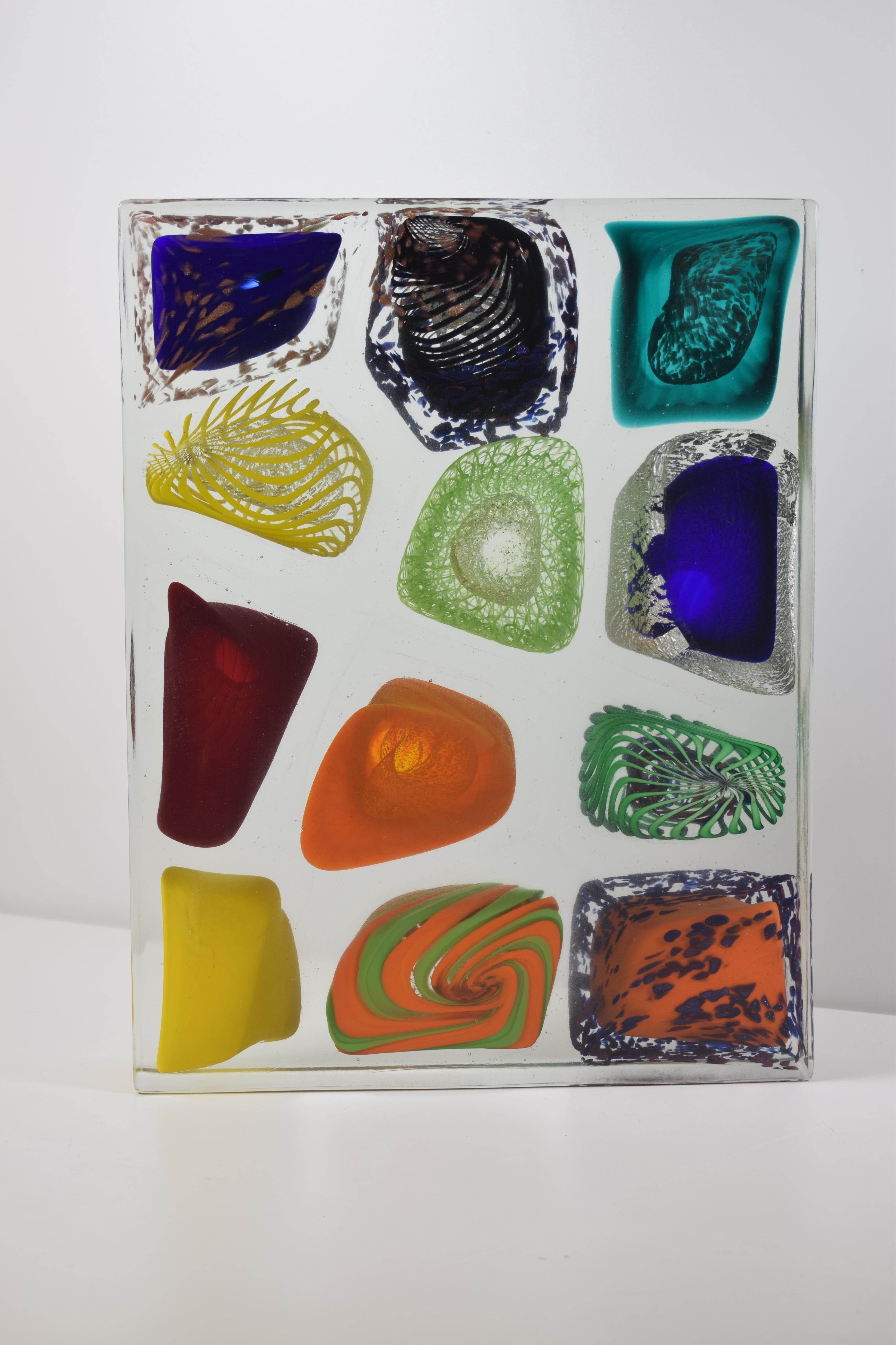 Arts and Crafts Abstracts Sculptures Monolith Murano Glass For Sale