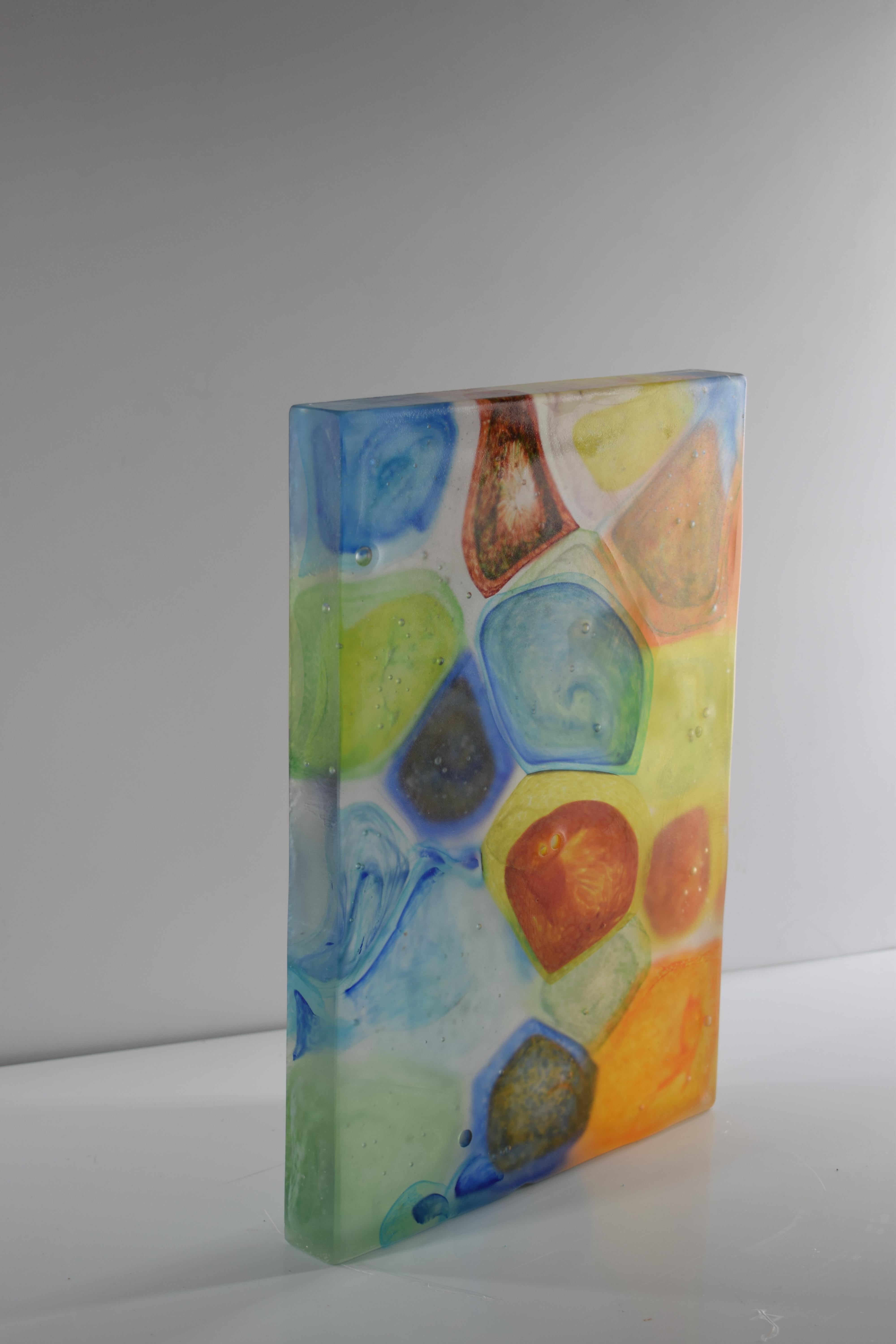 Arts and Crafts Abstracts Sculptures Monolith Murano Glass, Kandisky Multicolor For Sale