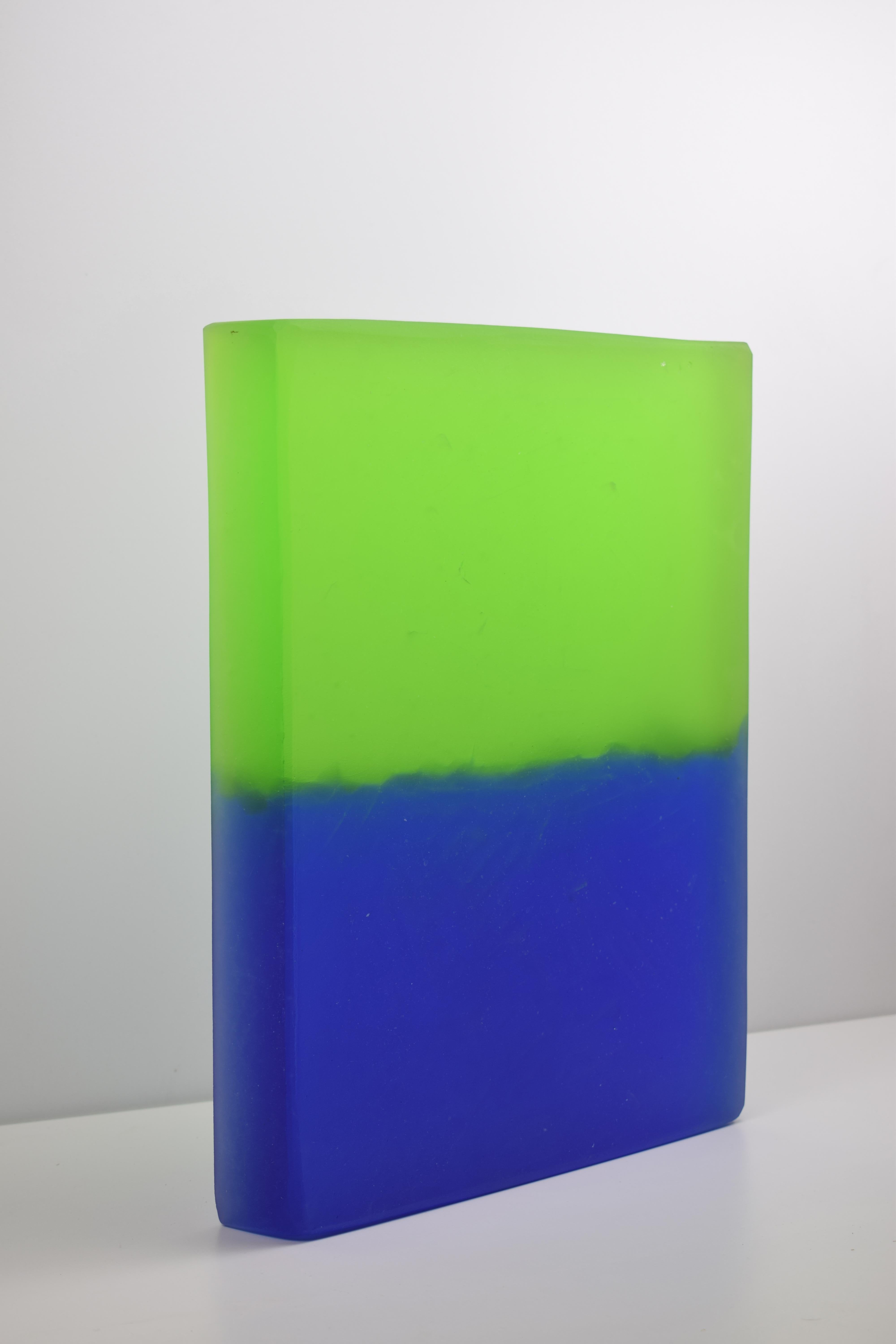 Arts and Crafts Abstracts Sculptures Monolith Murano Glass, Rotko Fluo For Sale
