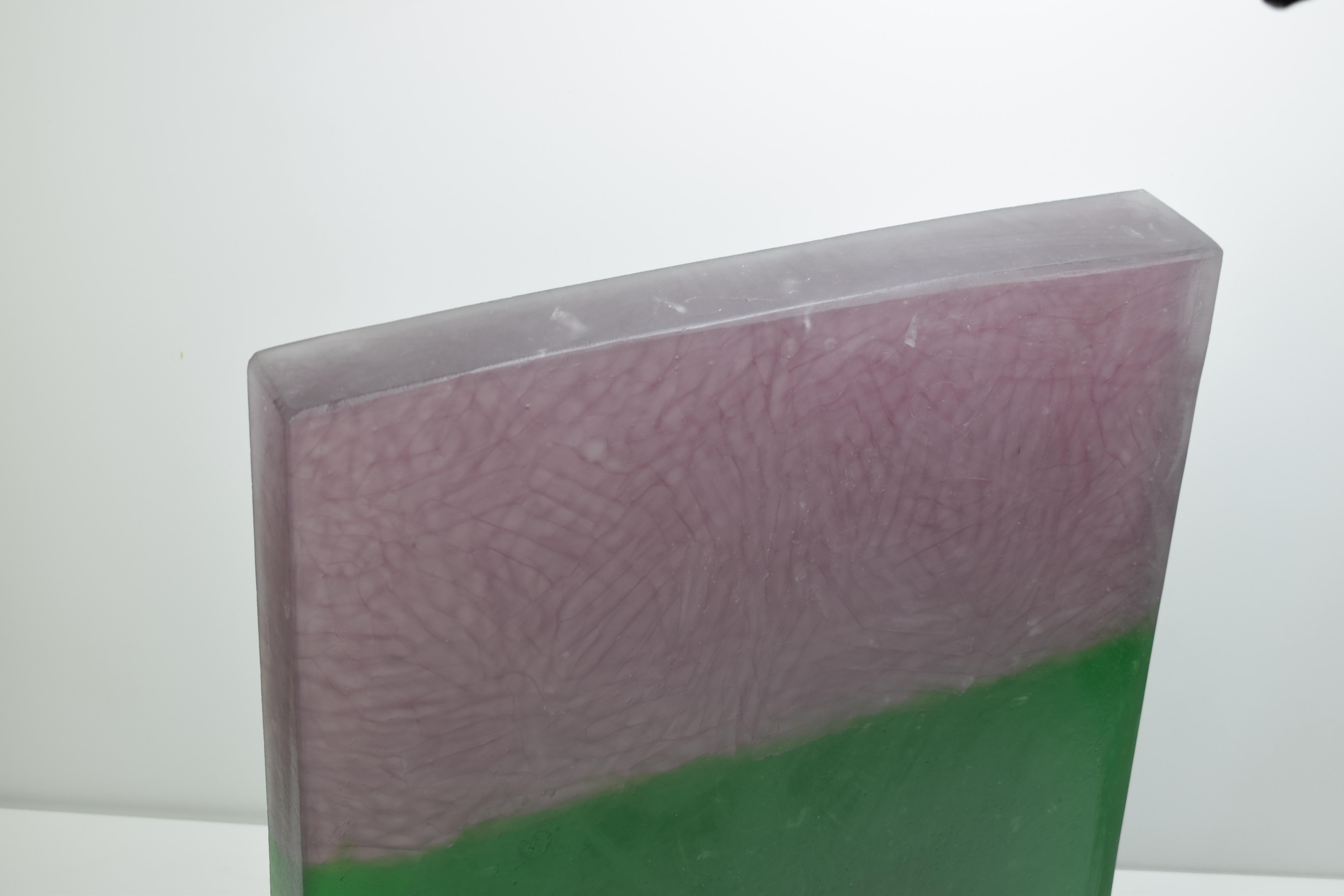 Abstracts Sculptures Monolith Murano Glass, Rotko Green-Amethyst In New Condition For Sale In Martellago, IT
