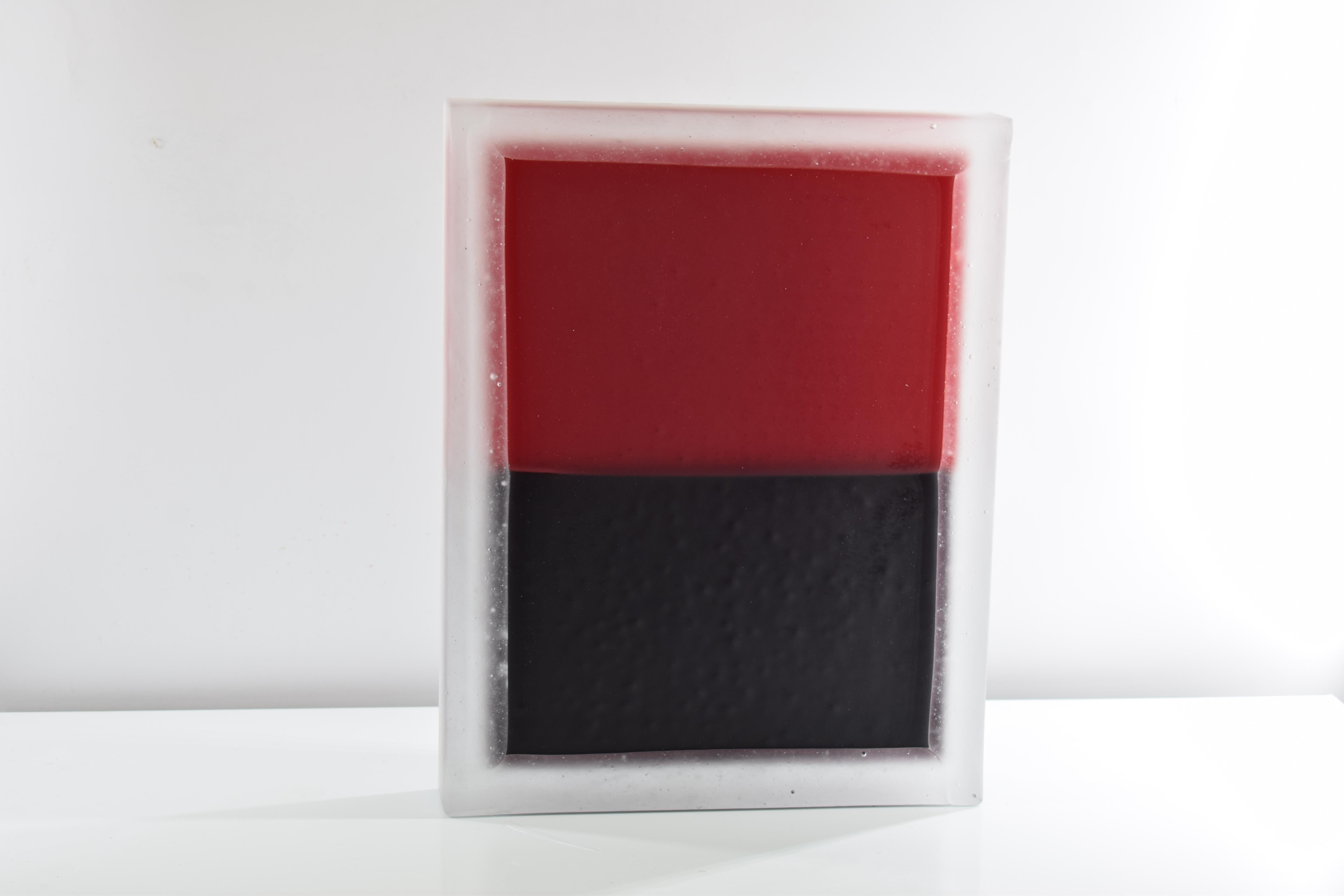 Italian Abstracts Sculptures Monolith Murano Glass, Rotko Red For Sale