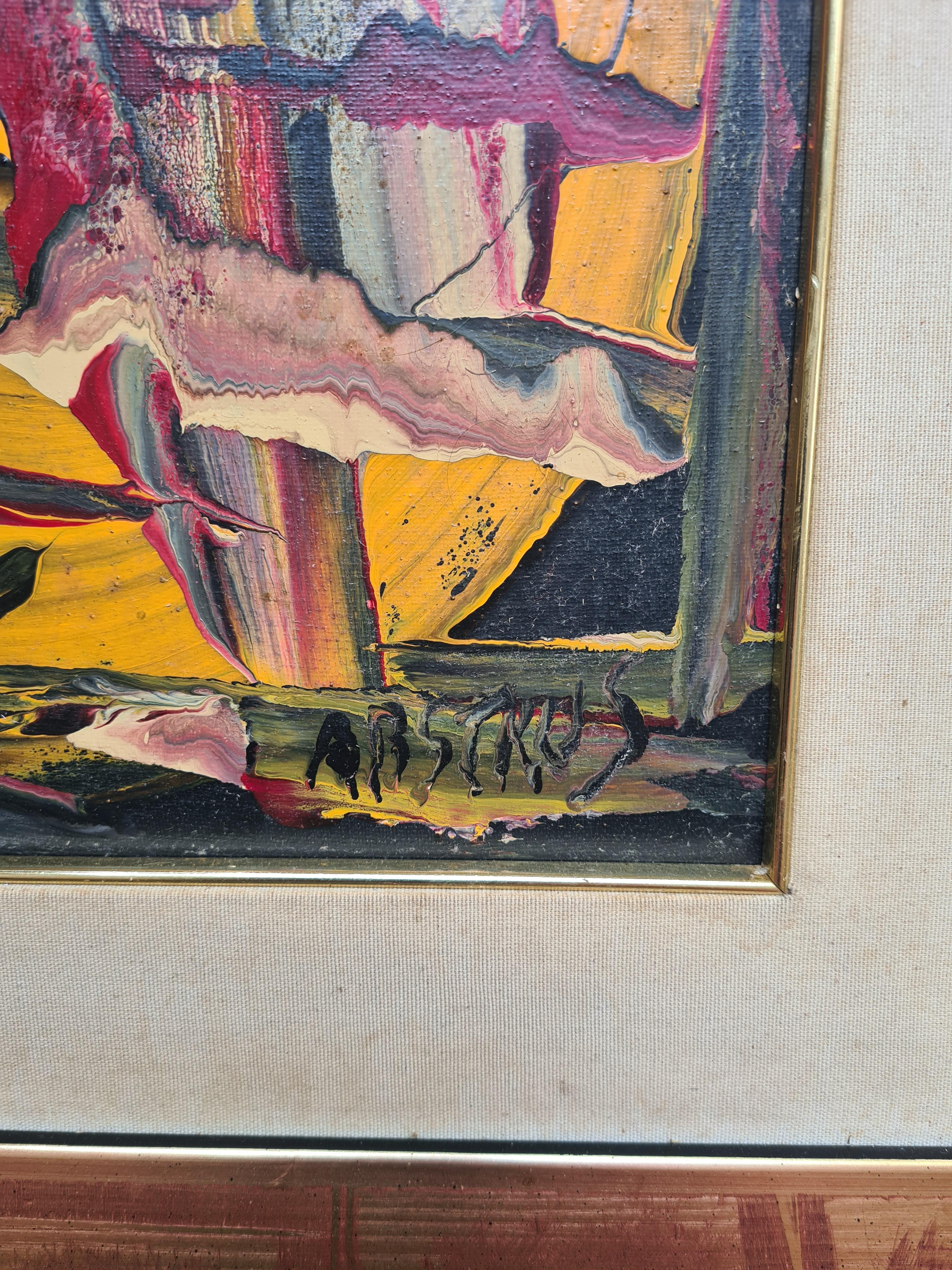 Französischer abstrakter Expressionist Öl auf Leinwand, Les Alliance au Crepuscule (Abstrakter Expressionismus), Painting, von Abstrus