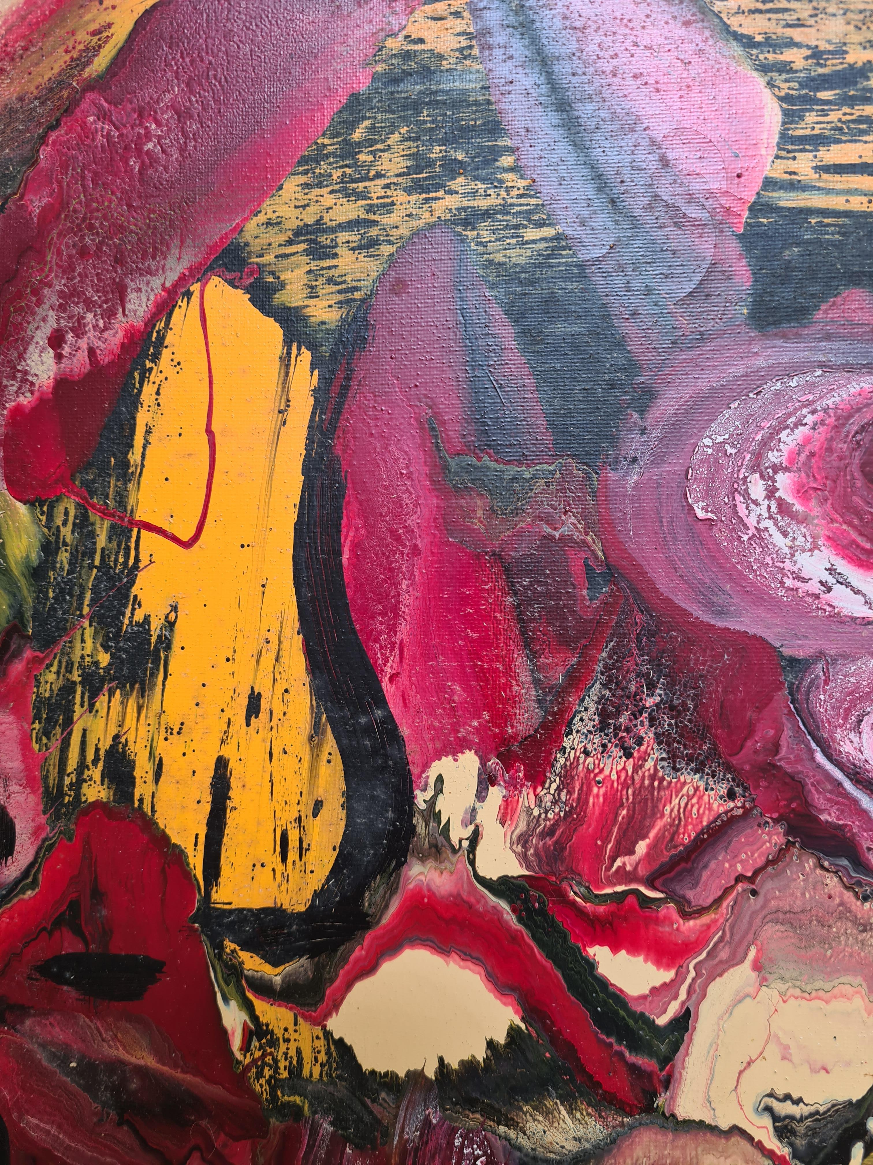 Französischer abstrakter Expressionist Öl auf Leinwand, Les Alliance au Crepuscule im Angebot 1