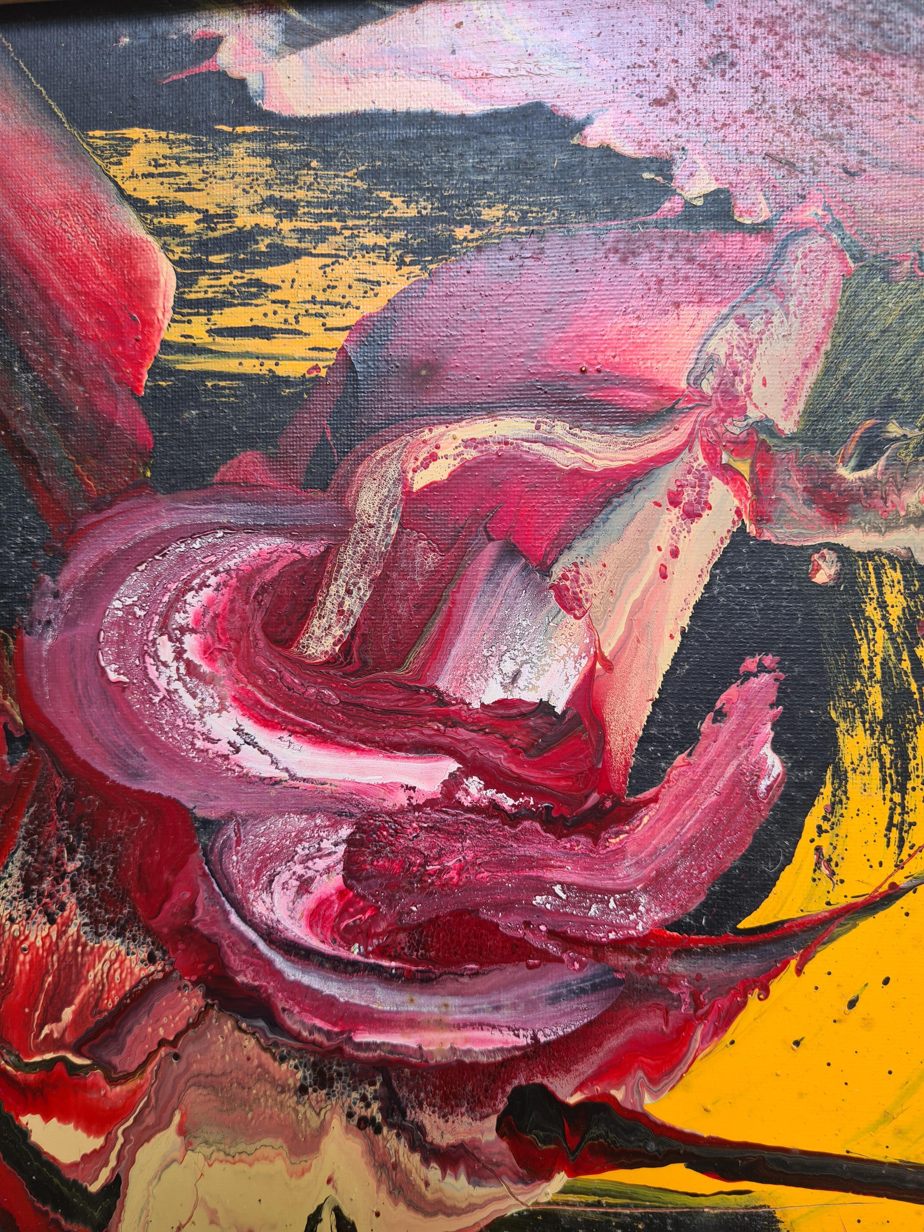 Französischer abstrakter Expressionist Öl auf Leinwand, Les Alliance au Crepuscule im Angebot 2