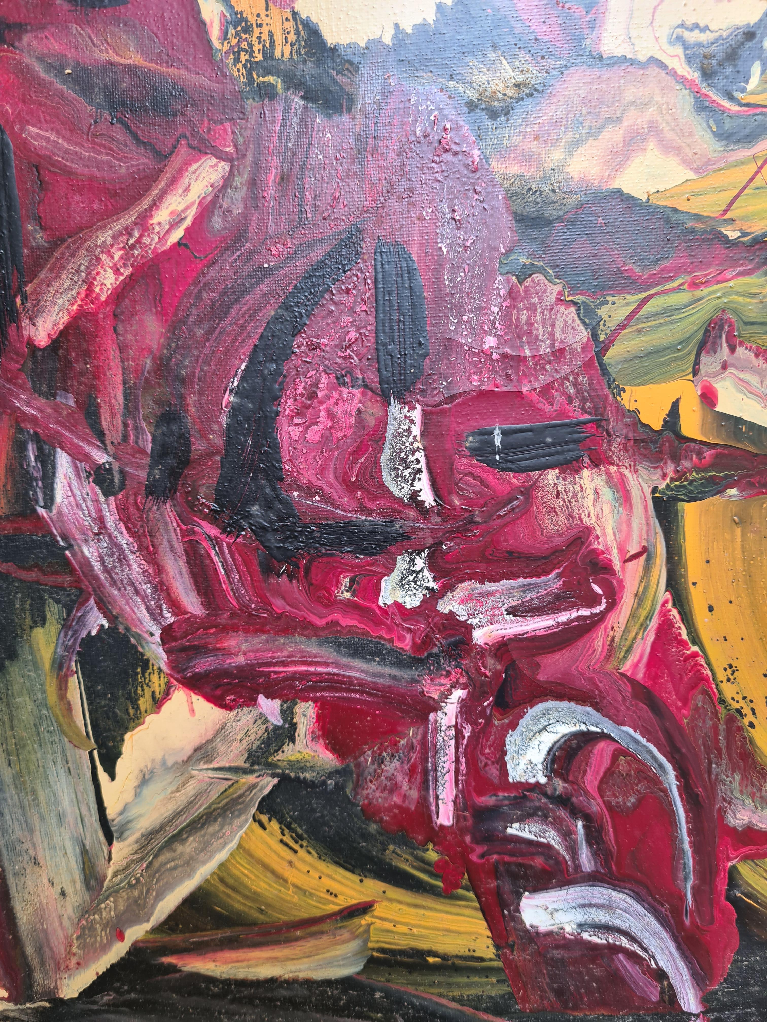 Französischer abstrakter Expressionist Öl auf Leinwand, Les Alliance au Crepuscule im Angebot 3