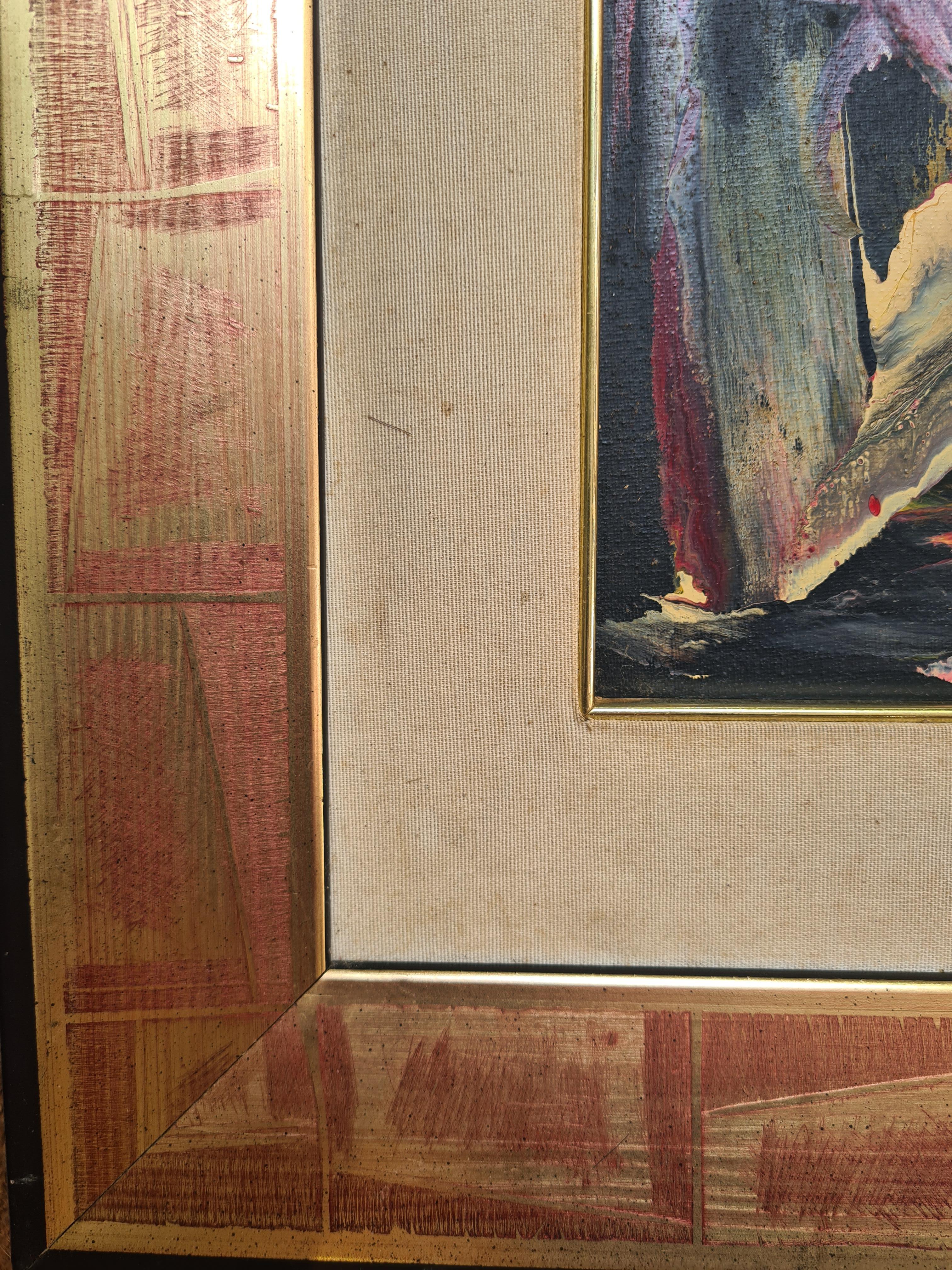Französischer abstrakter Expressionist Öl auf Leinwand, Les Alliance au Crepuscule im Angebot 4