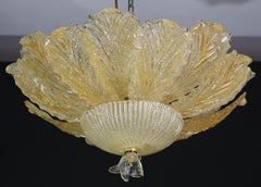 Abu Dhabi, Murano Glass Gold Flush Mount, 1970s