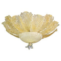 Abu Dhabi, Murano Glass Gold Flush Mount, 1970s