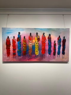 "The Joy of Women and Children" colorful women in community, family, femininity