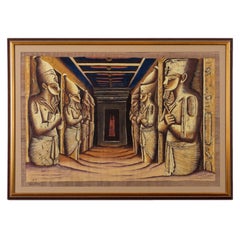 Abu Simbel Hypostyle Hall Egyptian Painting on Papyrus