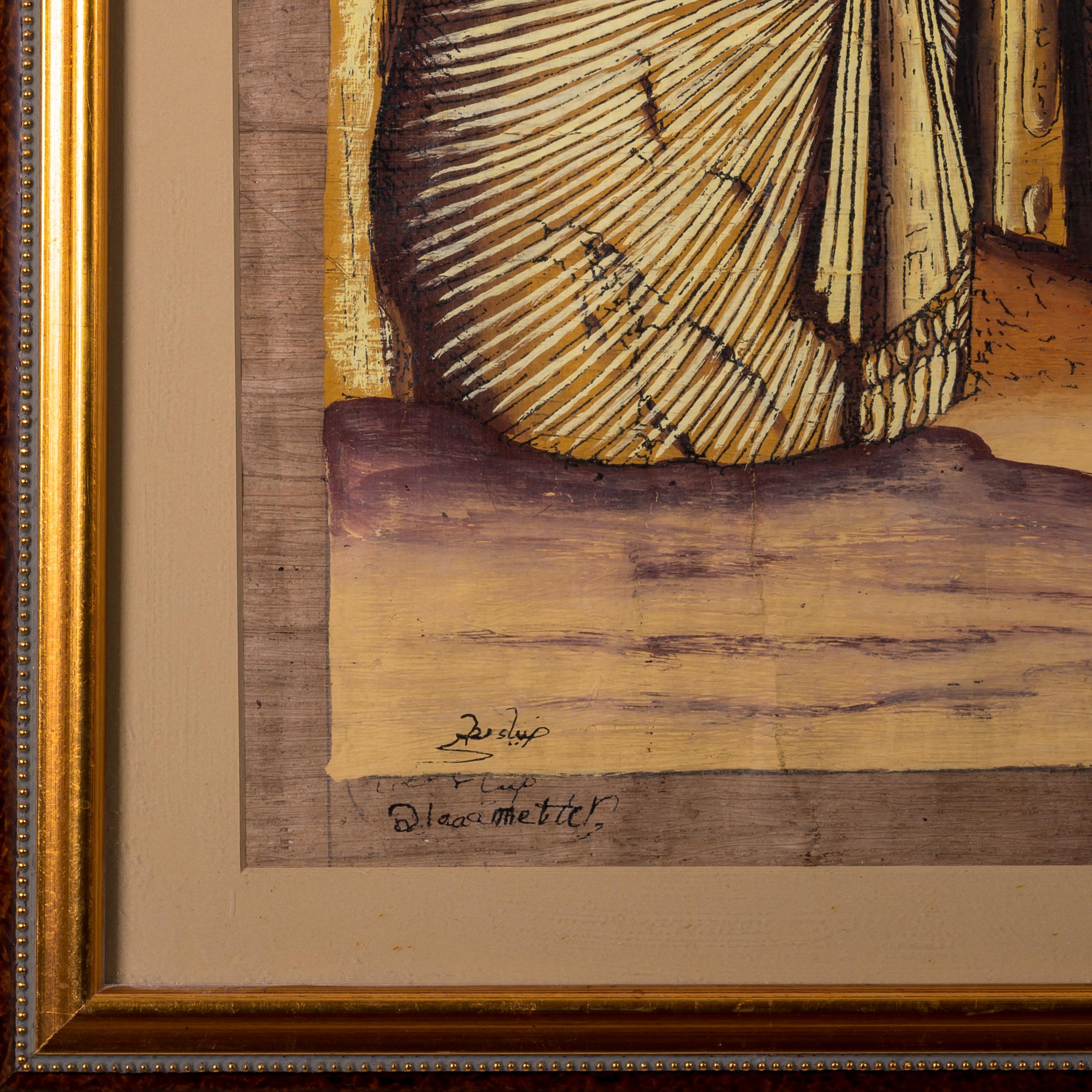 Sala dell'ipostilo di Abu Simbel Pittura egizia su papiro In condizioni buone in vendita a Savannah, GA