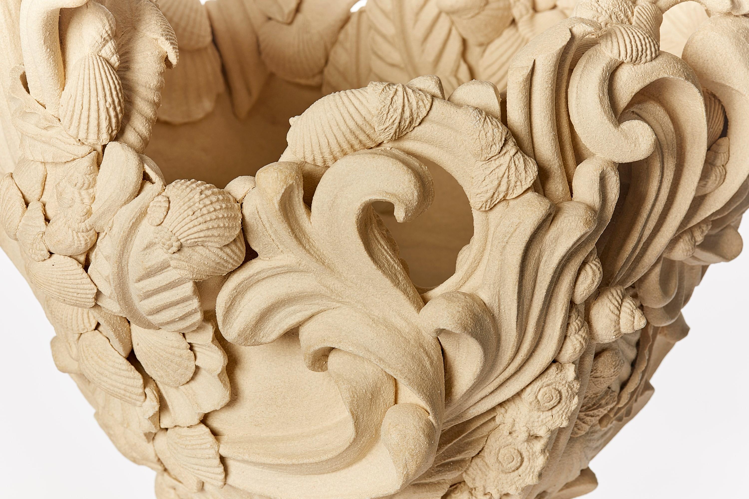 Abundance I, an architectural ceramic sculptural vessel with shells by Jo taylor In New Condition For Sale In London, GB